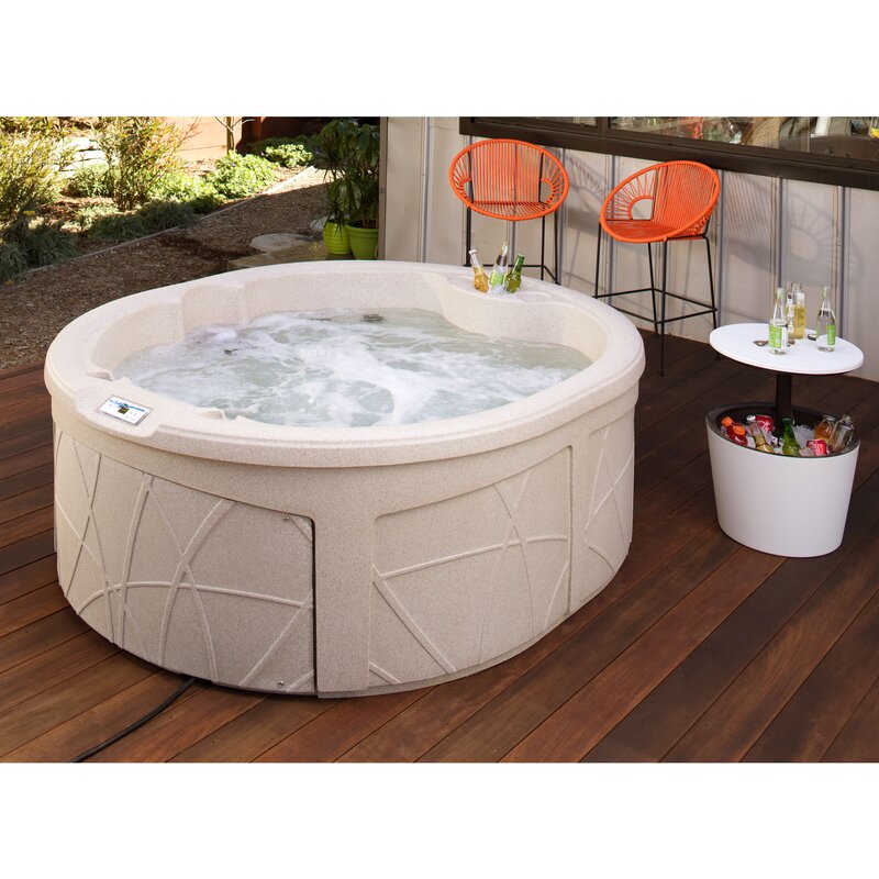 🔥Lifesmart Plug & Play Hot Tub for 4 – 13 Hydrotherapy Jets, Oval Shape, Easy Setup, Ideal for Outdoor Soaking & Stress Relief