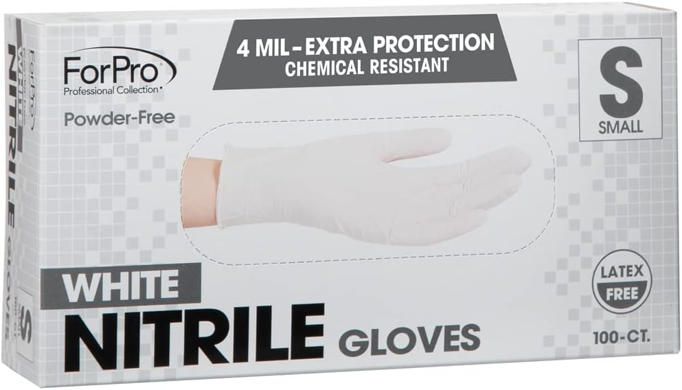 ForPro Professional Collection Disposable Nitrile Gloves, Chemical Resistant, Powder-Free, Latex-Free, Non-Sterile, Food Safe, 4 Mil, Black, Large, 100-Count