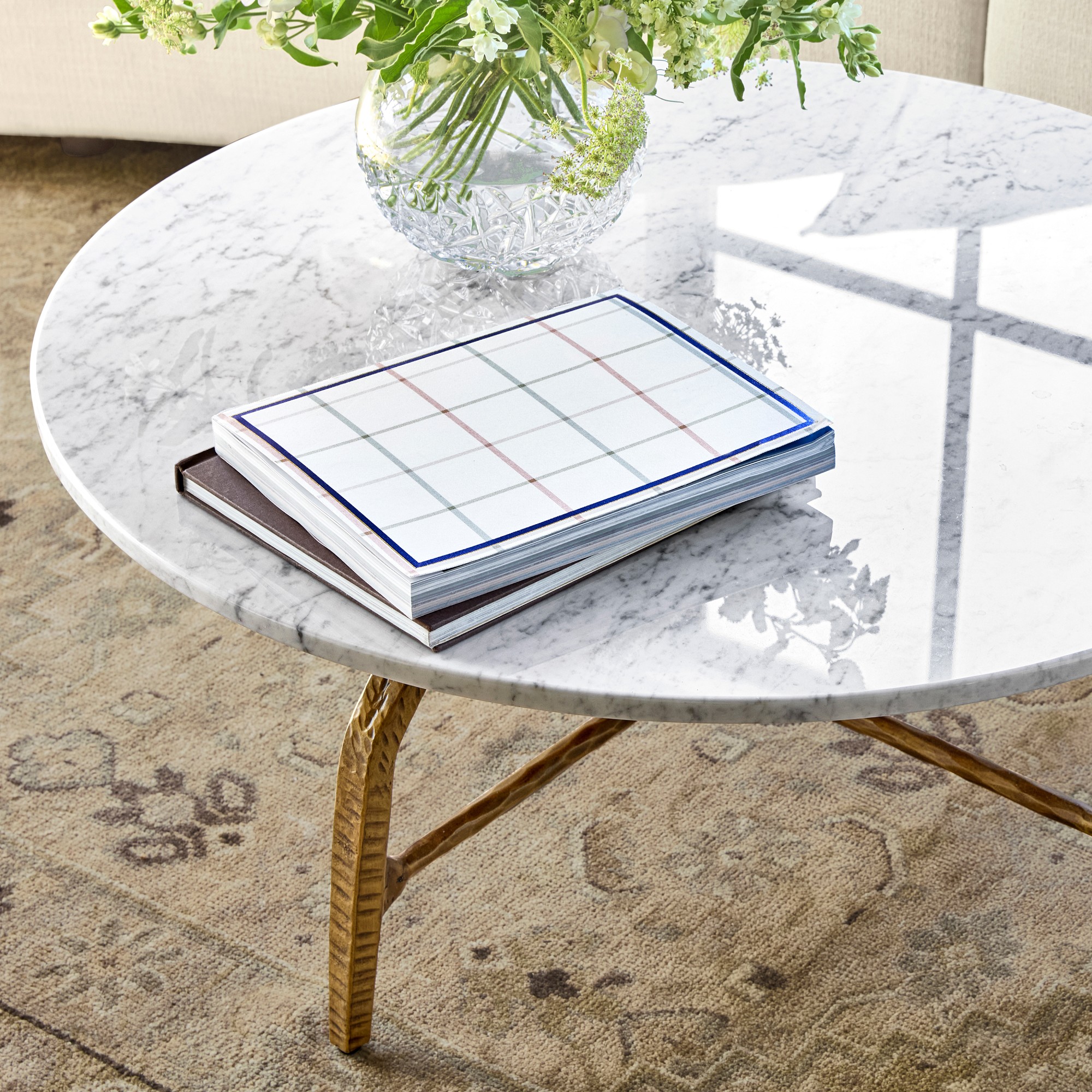 Azurra Hammered Metal Coffee Table (36