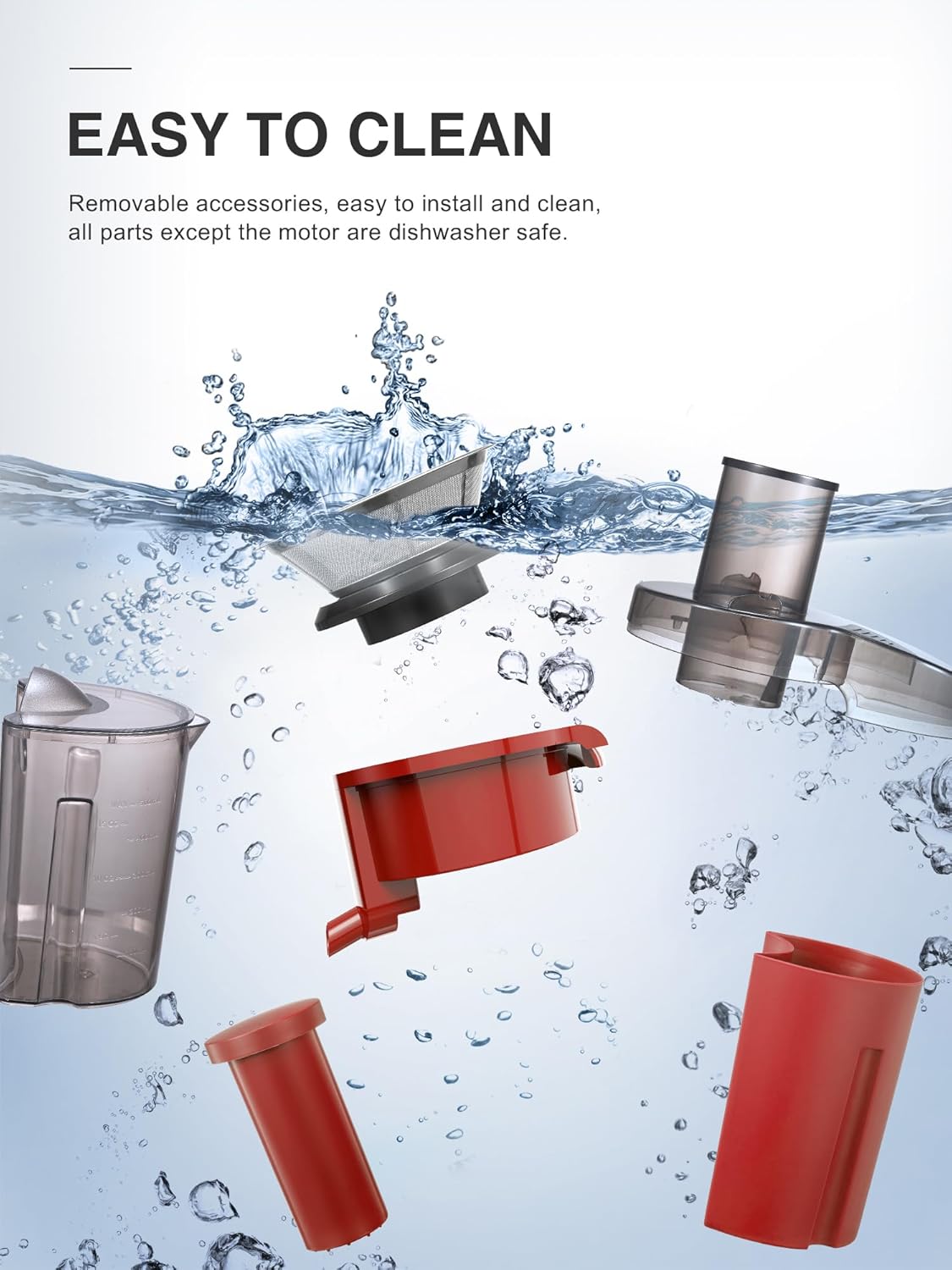 Qcen Juicer Machine, 800W Centrifugal Juicer Extractor with Wide Mouth 3” Feed Chute for Fruit Vegetable, Easy to Clean, Stainless Steel, BPA-free (Black)