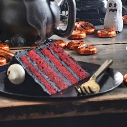 Ghostly Halloween Four- Layer Red Velvet Cake, Serves 8-10