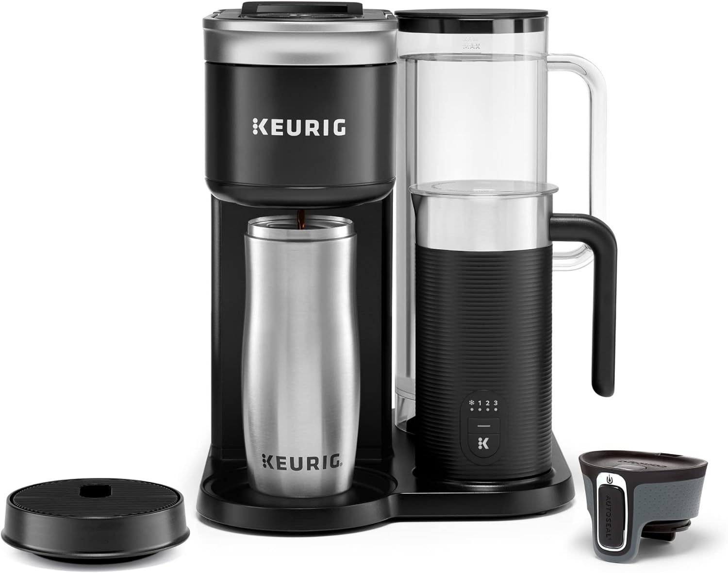 Keurig K-Cafe K-Duo Single Serve Coffee, Latte and Cappuccino Maker, 32 K-Cup Pods, Dark Charcoal