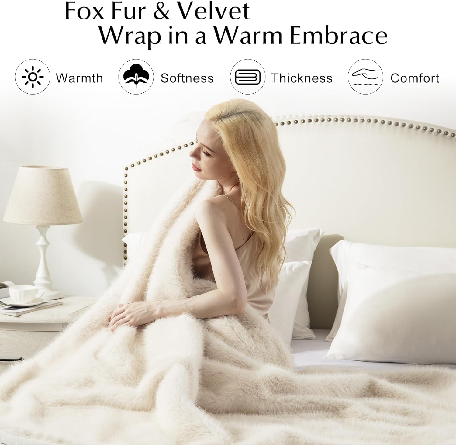 Heated Blanket Throw Size, Soft and Cozy Electric Heating Blanket for Bed, Automatic Safety System 6 Heating Levels & 4 Hours Auto-Off, 50