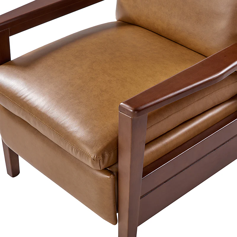 Rainer Timeless Elegance Faux Leather Solid Wood Recliner