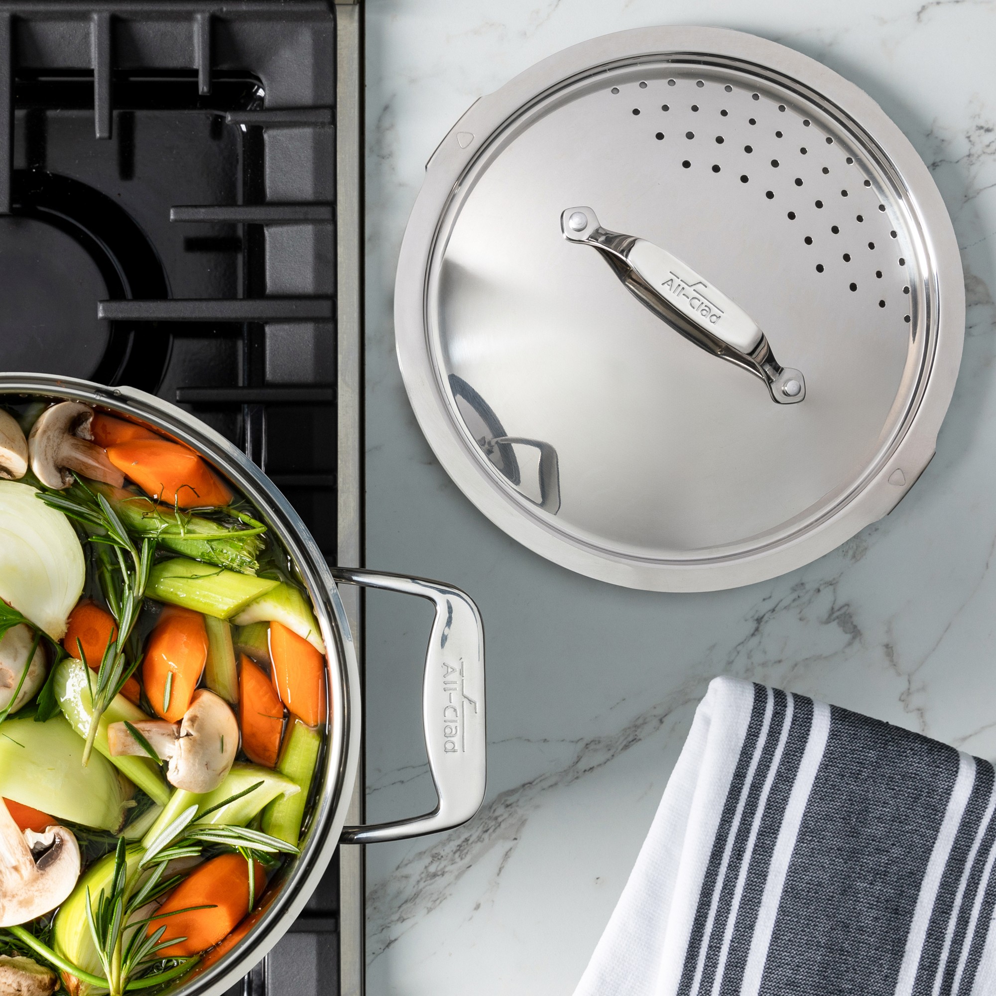 All-Clad Simply Strain Stainless-Steel Multipot