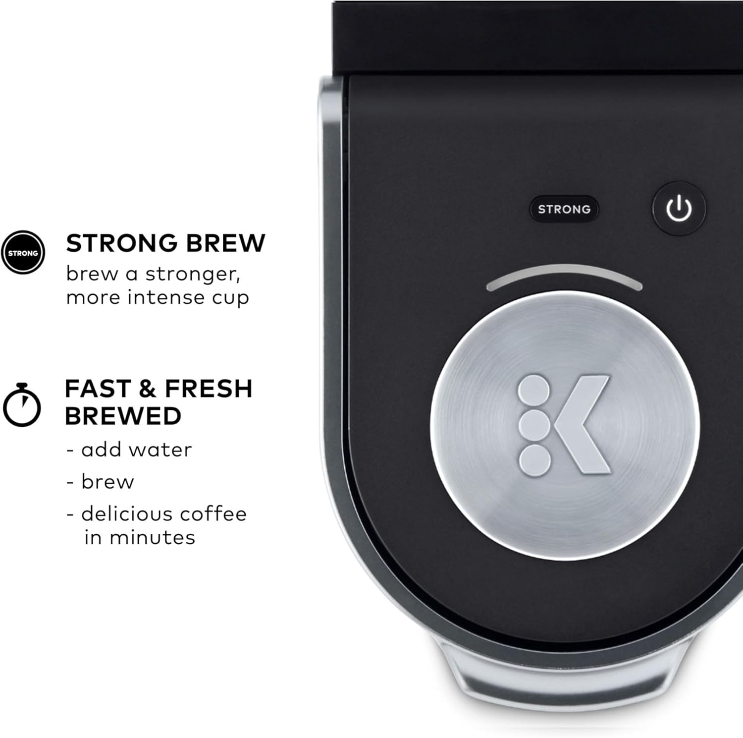 Keurig K-Mini Plus Single Serve K-Cup Pod Coffee Maker, with 6 to 12oz Brew Size, Stores up to 9 K-Cup Pods, Travel Mug Friendly, Matte Black
