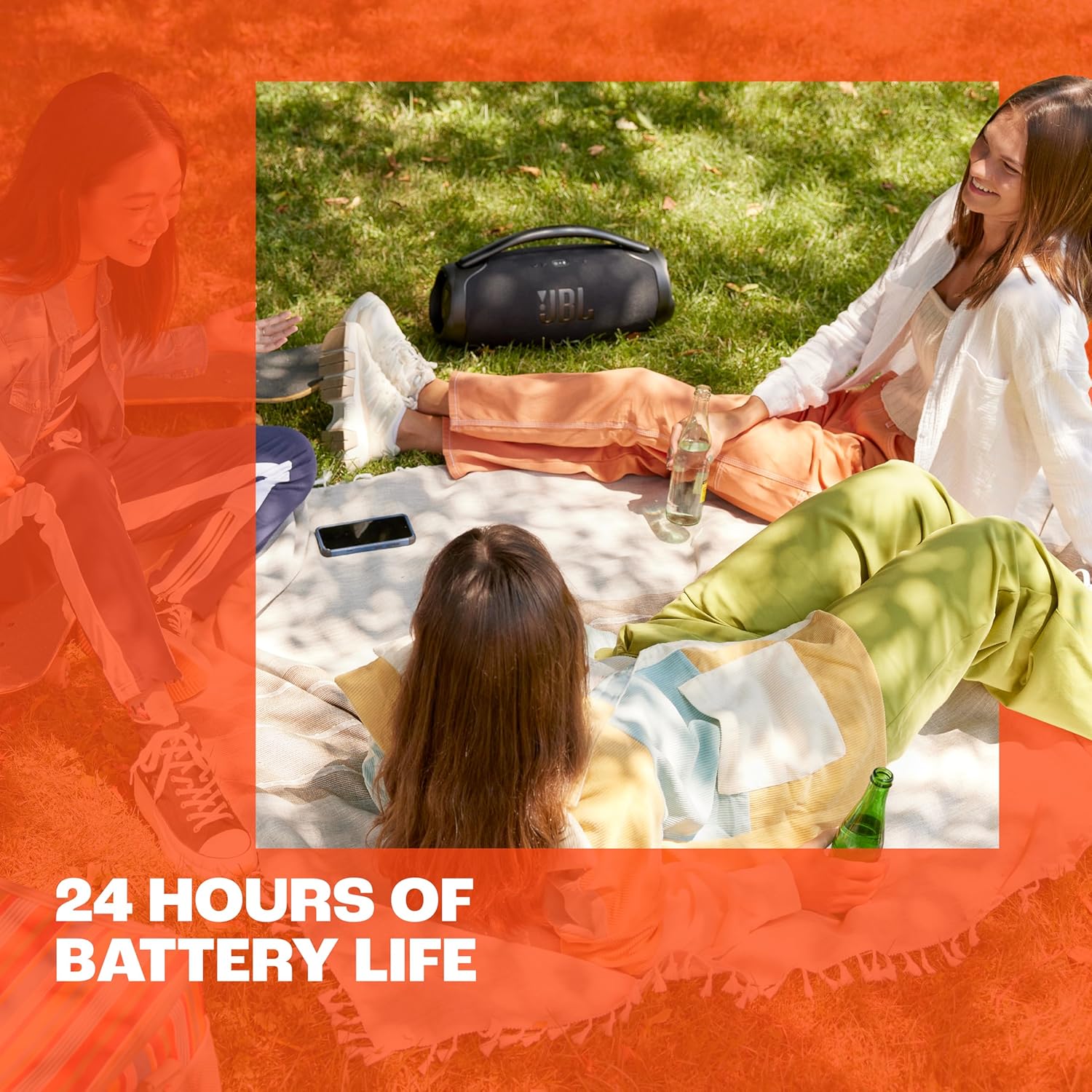 JBL Boombox 3 Black Portable Bluetooth Speaker with Massive Sound, Deepest Bass, IPX7 Waterproof, 24H Playtime, PartyBoost