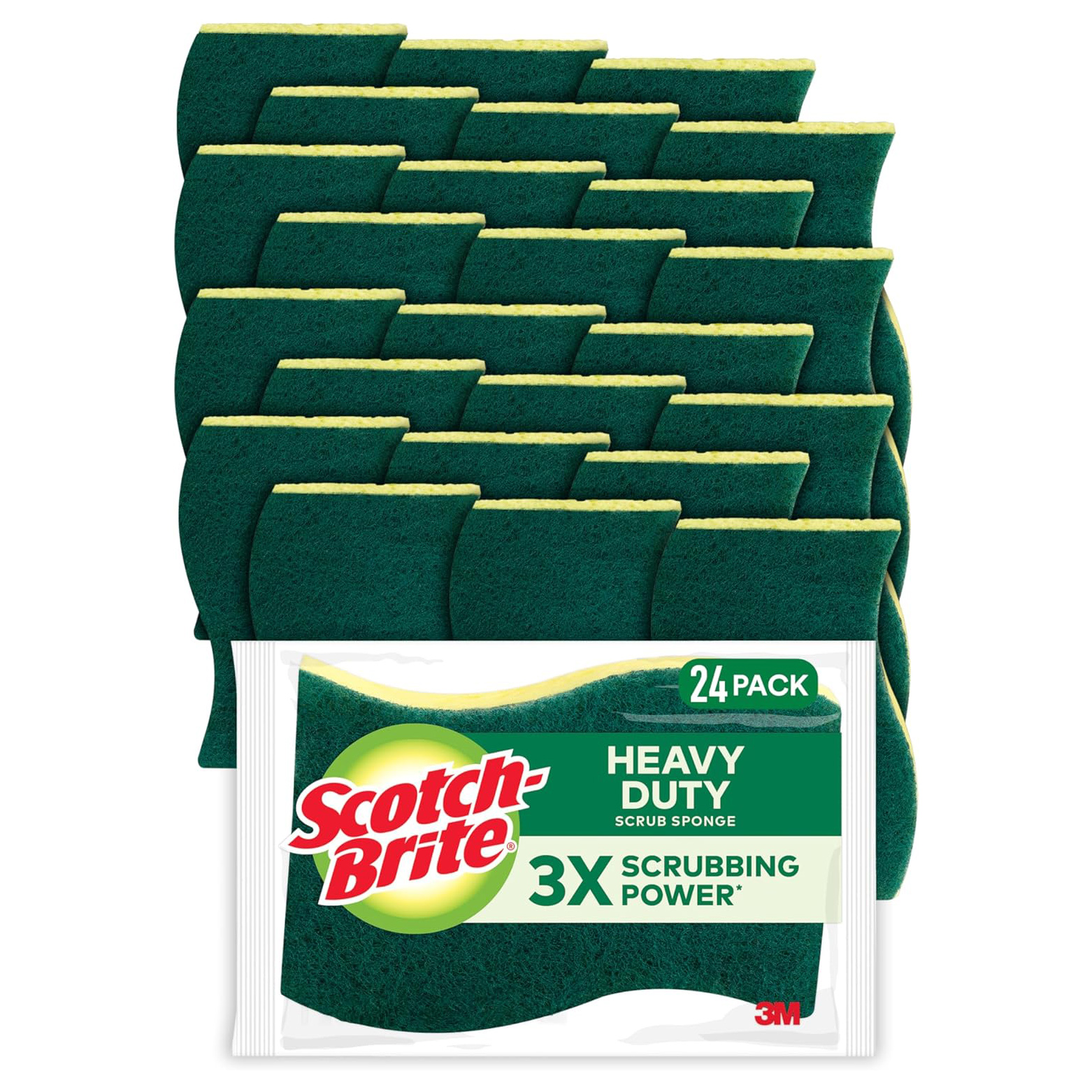 Scotch-Brite Heavy Duty Scrub Sponges, Sponges for Cleaning Kitchen and Household, Heavy Duty Sponges Safe for Non-Coated Cookware, 9 Scrubbing Sponges