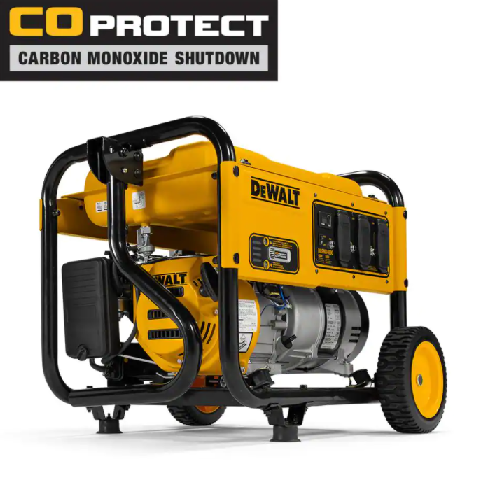 DEWALT 6500-Watt Manual Start Gas-Powered Portable Generator with Idle Control, Covered Outlets and CO Protect