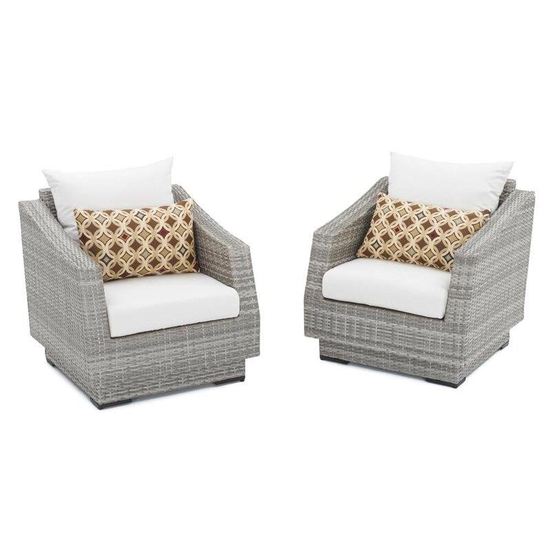 Castelli Wicker/Rattan 2 - Person Seating Group with Cushions