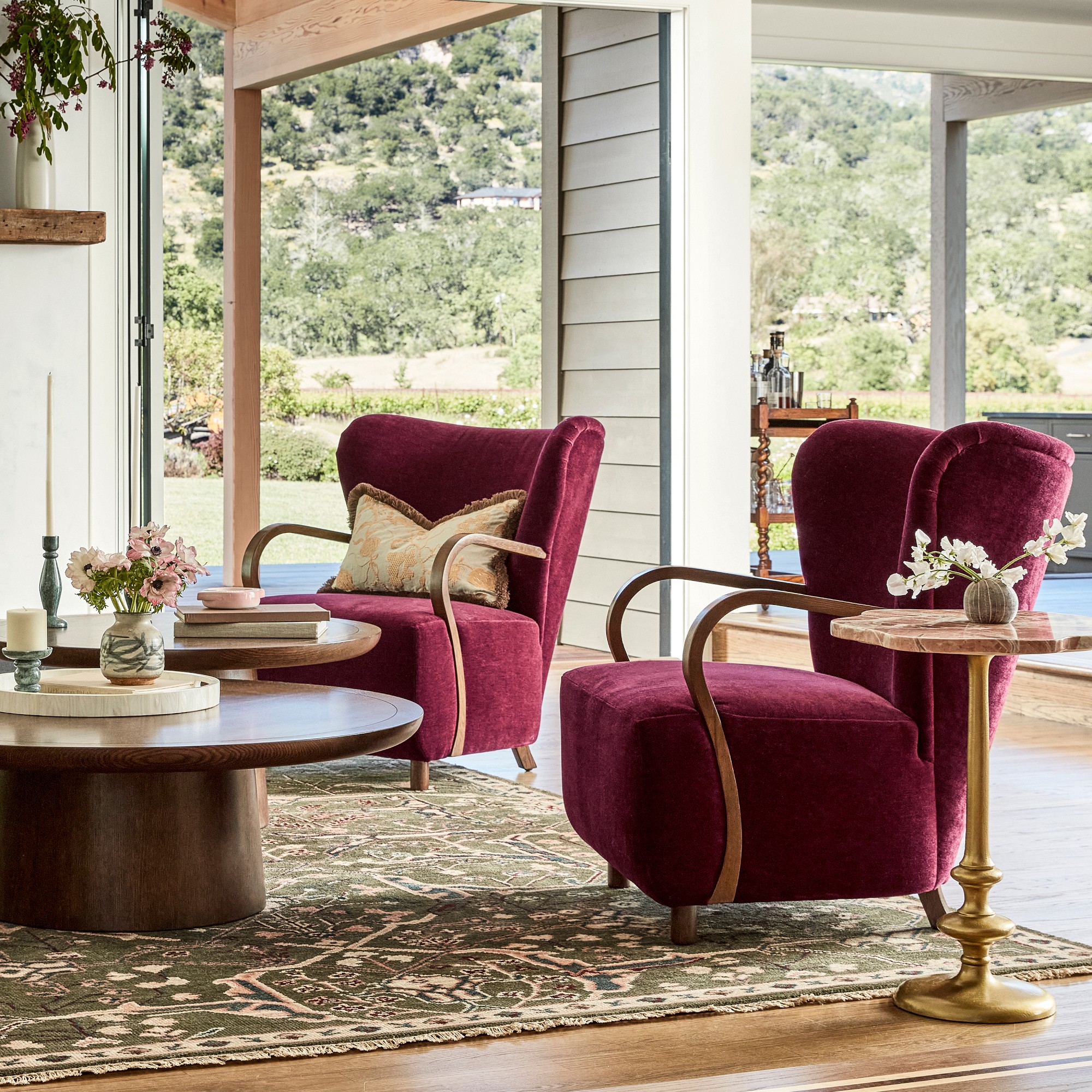 Corban Bentwood Upholstered Occasional Chair