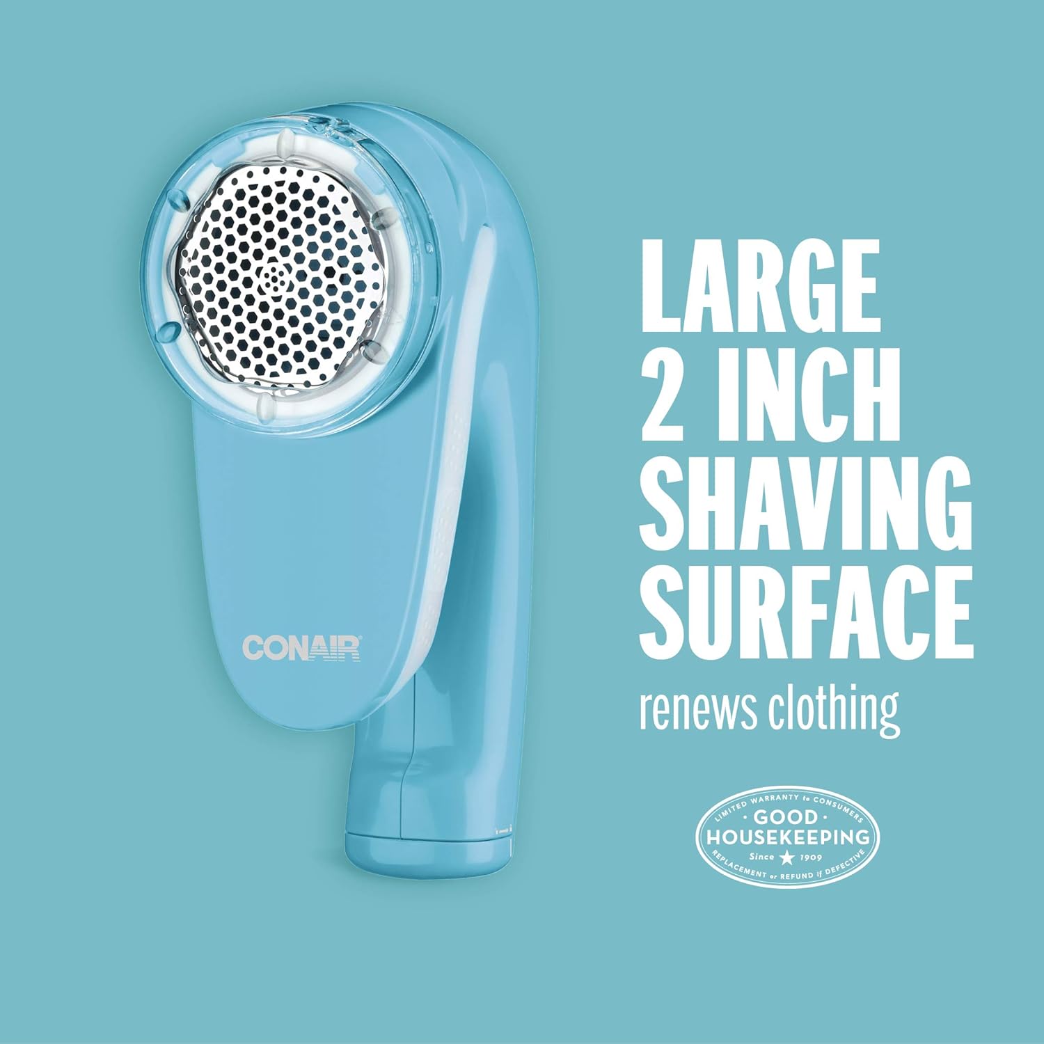 Conair Fabric Shaver and Lint Remover, Battery Operated Portable Fabric Shaver, White
