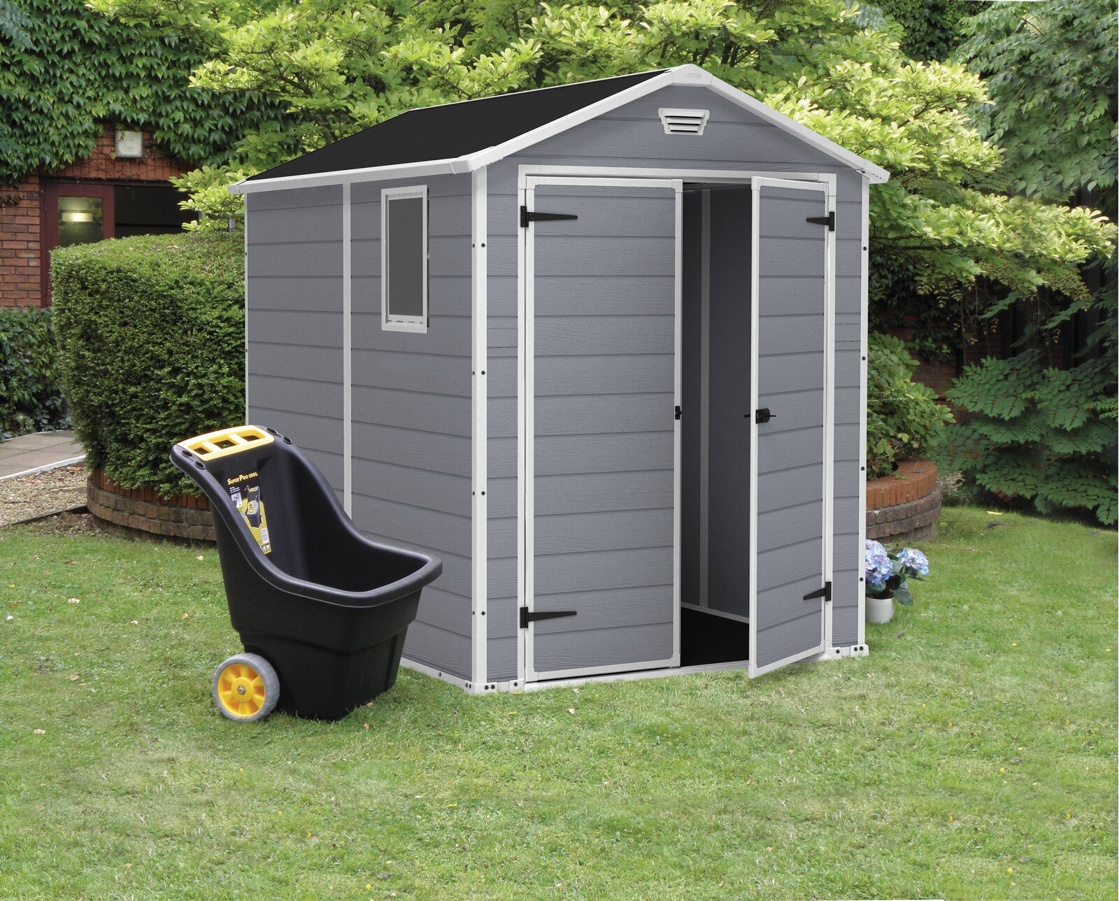 Manor 6 ft. W x 7.5 ft. D Plastic Storage Shed