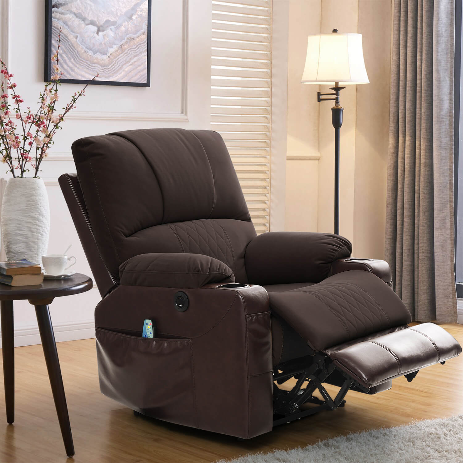 Power Recliner Chair with Heat and Massage, Wall Hugger