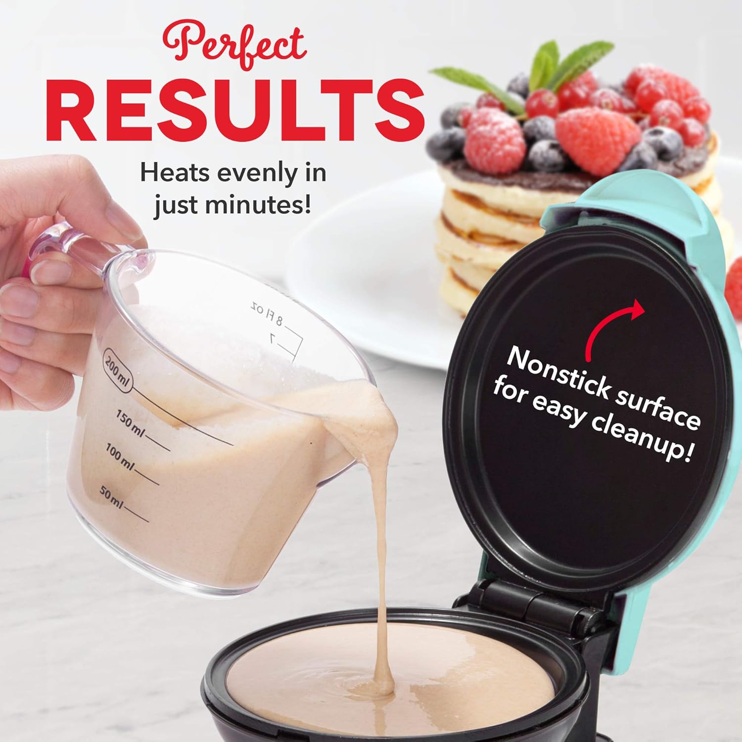 DASH Mini Rice Cooker Steamer with Removable Nonstick Pot, Keep Warm Function & Recipe Guide, .5 Quart, for Soups, Stews, Grains & Oatmeal - Aqua