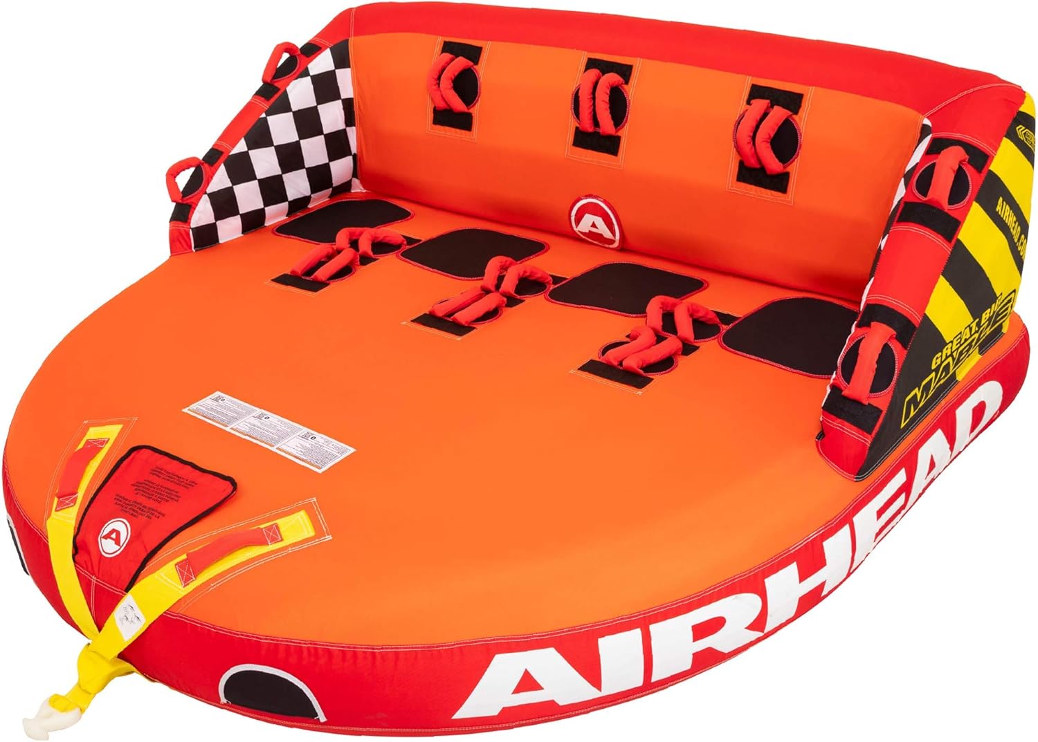 Airhead Mable Inflatable Towable Tube, 1-4 Rider Models, Dual Tow Points, Full Nylon Cover, EVA Foam Pads, Patented Speed Valve, Boat Tubes and Towables