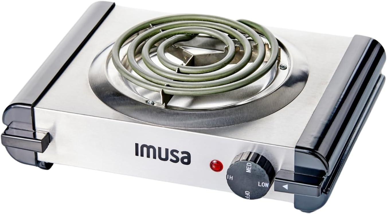 IMUSA USA GAU-80305 Electric Single Burner 1100-Watts, Black