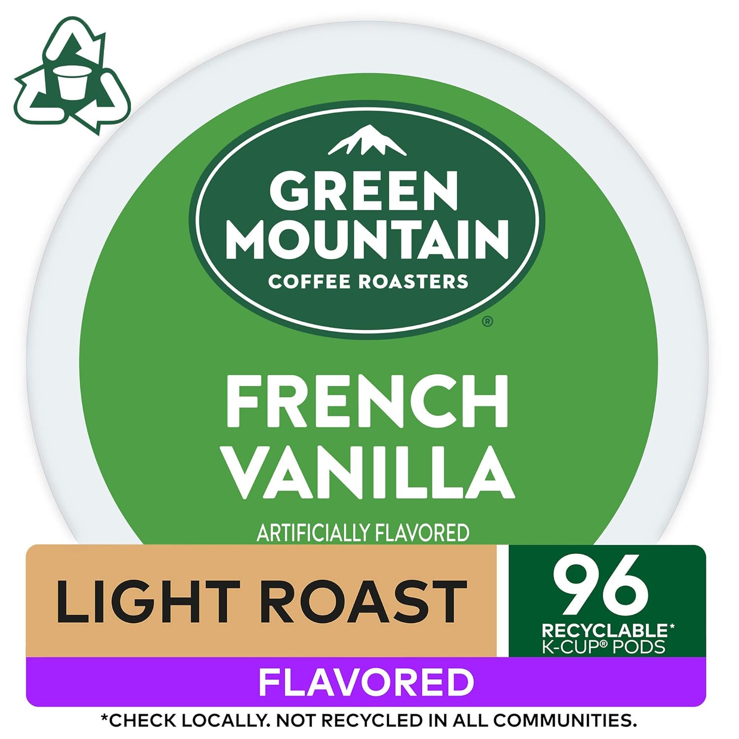 Green Mountain Coffee Roasters Caramel Vanilla Cream Keurig Single-Serve K-Cup pods, Light Roast Coffee, 72 Count (6 Packs of 12)
