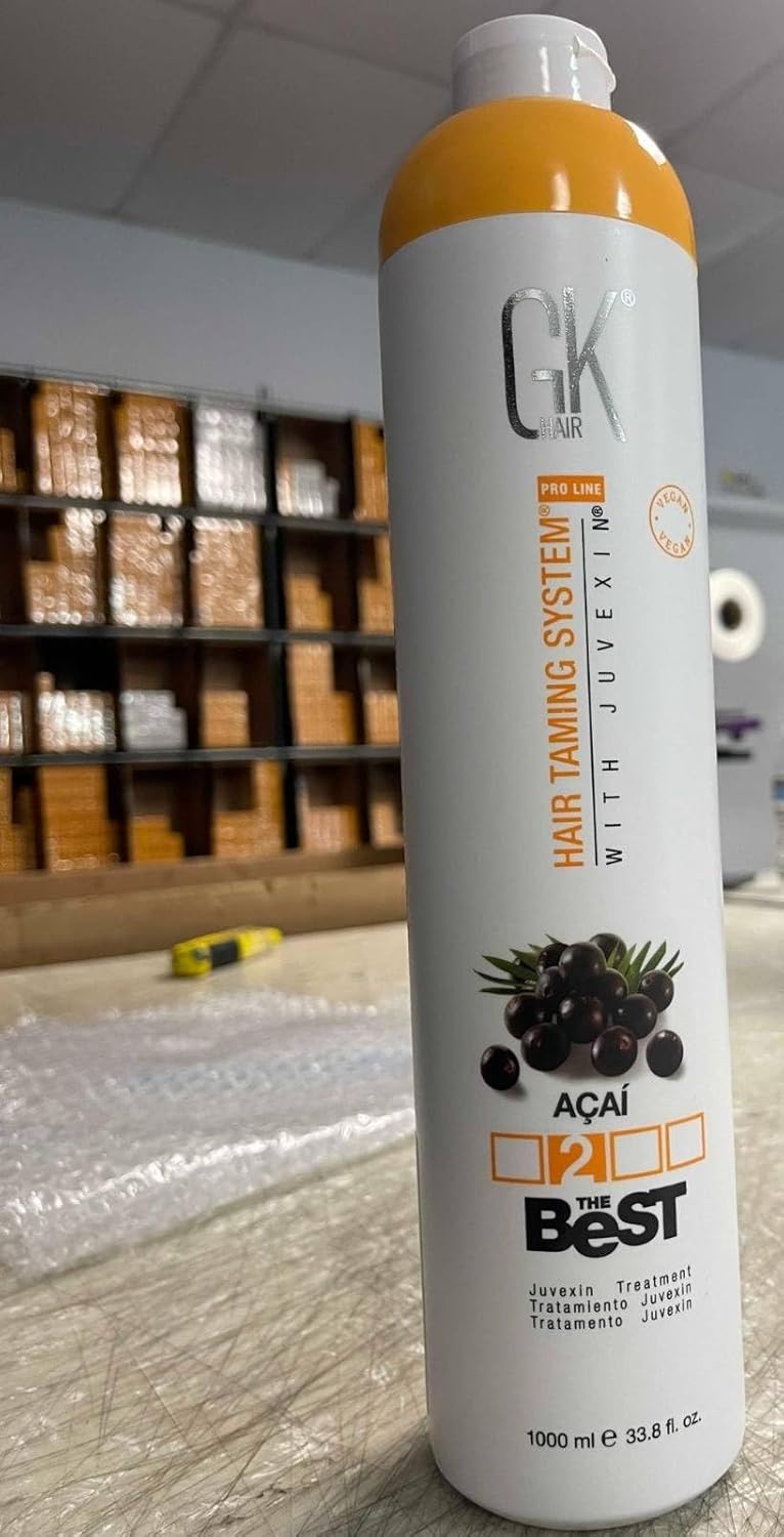 GK HAIR Global Keratin The Best (3.4 Fl Oz/100ml) Smoothing Keratin Hair Treatment - Professional Brazilian Complex Blowout Straightening For Silky Smooth & Frizz Free Hair