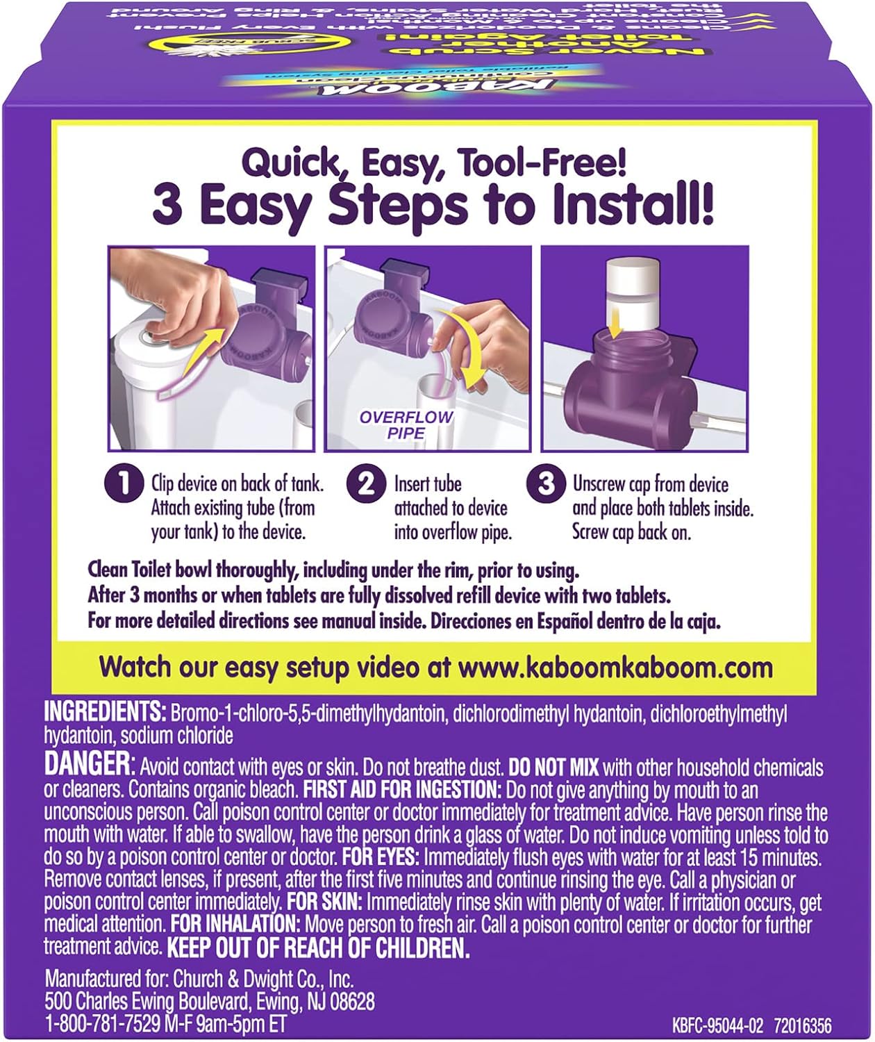 Kaboom Scrub Free! Toilet Bowl Cleaner System with 2 Refills