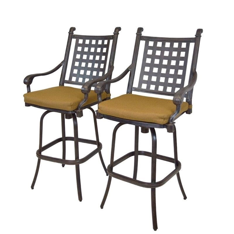 Vandyne Round 4 - Person 36.25'' Long Bar Height Dining Set with Cushions