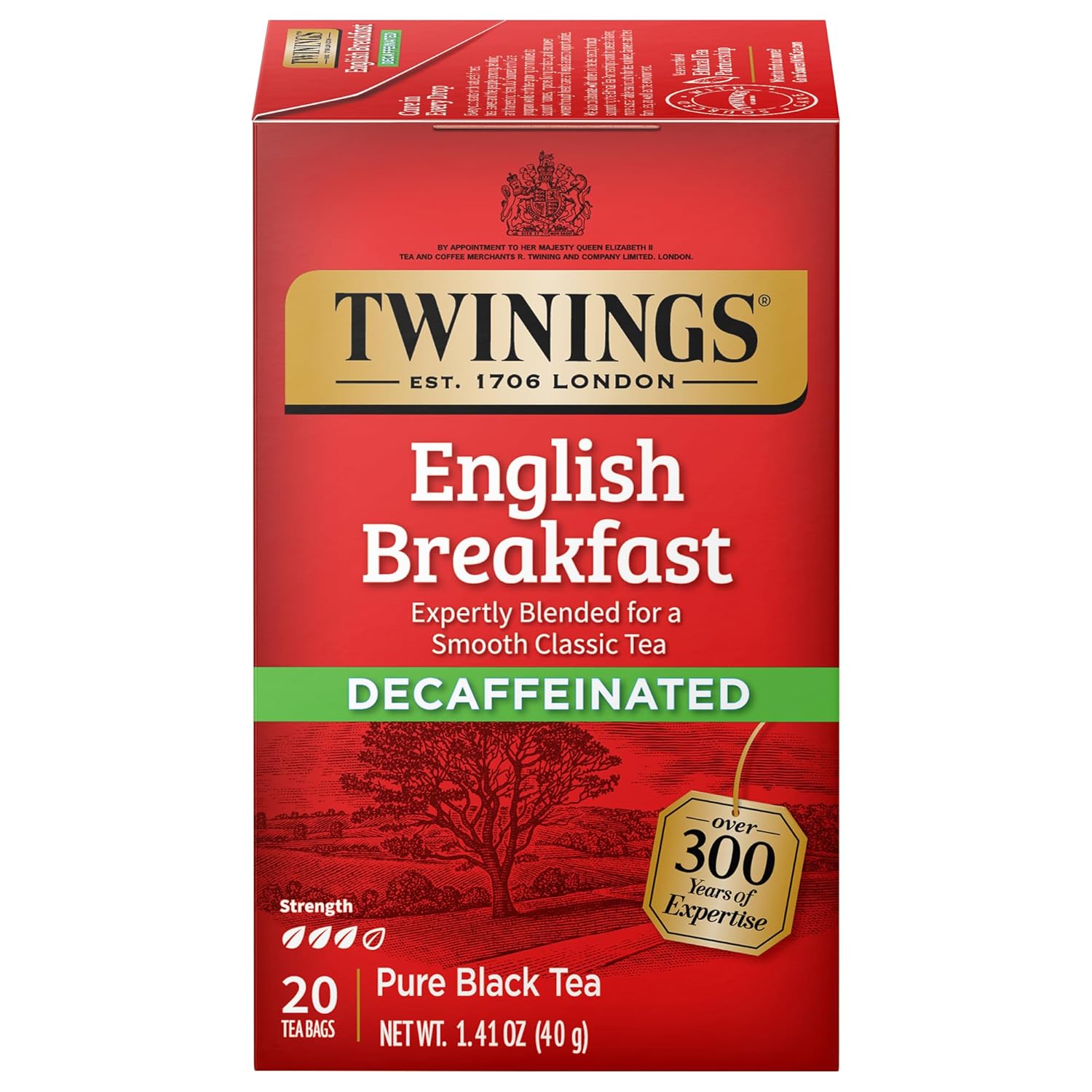 Twinings English Breakfast Black Tea Individually Wrapped Bags, 100 Count (Pack of 1), Smooth, Flavourful, and Robust, Caffeinated, Enjoy Hot or Iced | Packaging May Vary