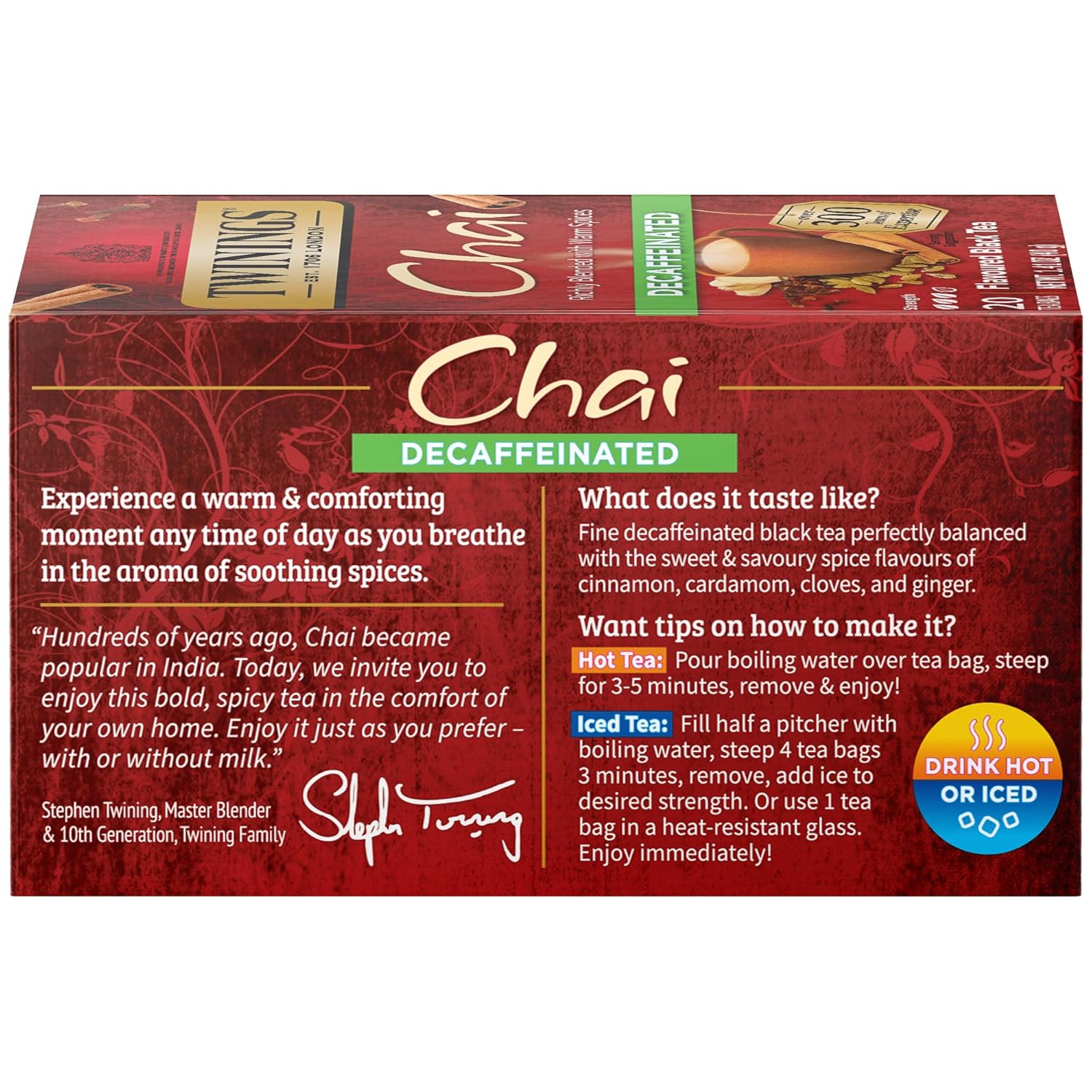 Twinings English Breakfast Black Tea Individually Wrapped Bags, 100 Count (Pack of 1), Smooth, Flavourful, and Robust, Caffeinated, Enjoy Hot or Iced | Packaging May Vary