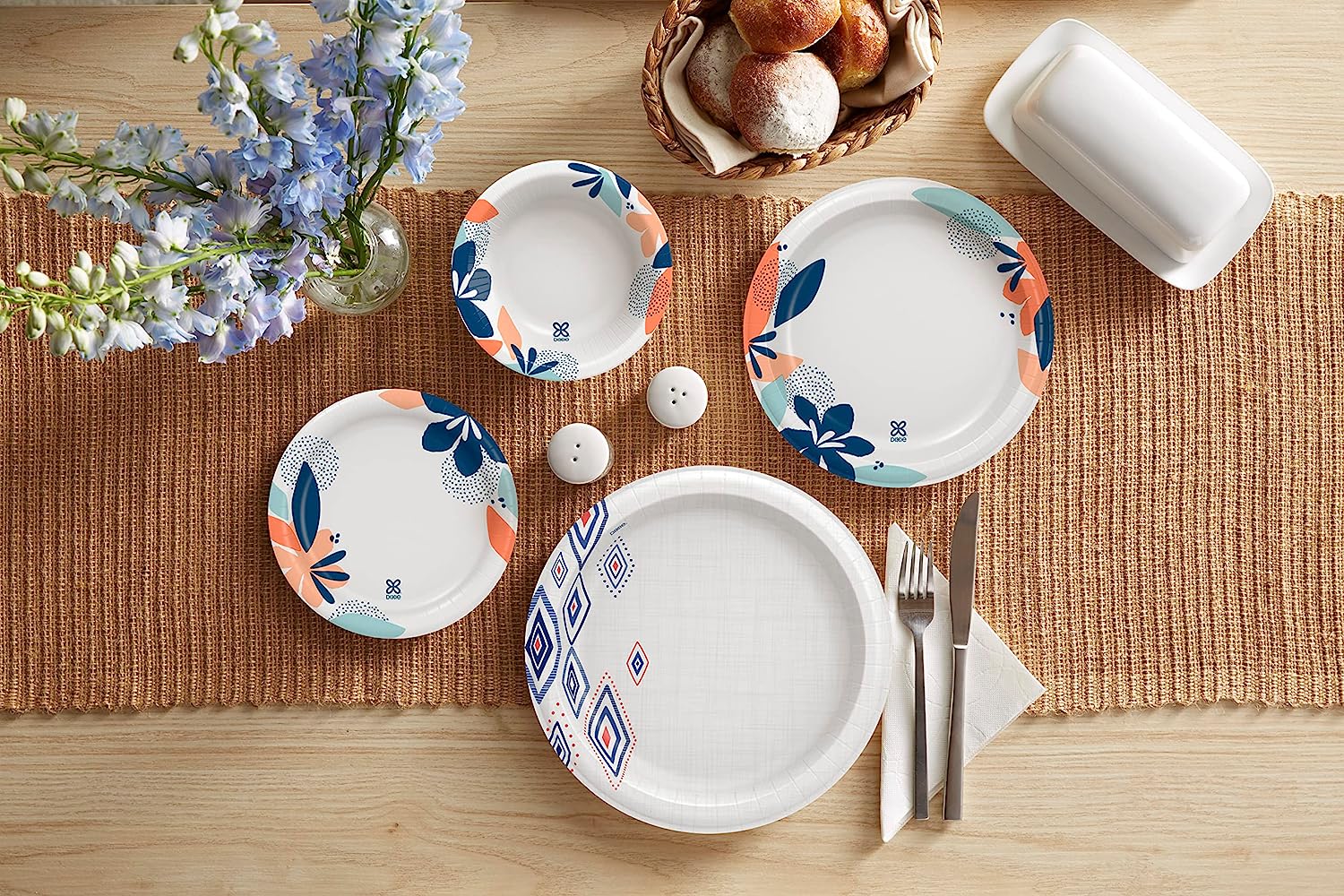 Dixie 10 Inch Paper Plates, Dinner Size Printed Disposable Plate, 204 Count (3 Packs of 68 Plates)