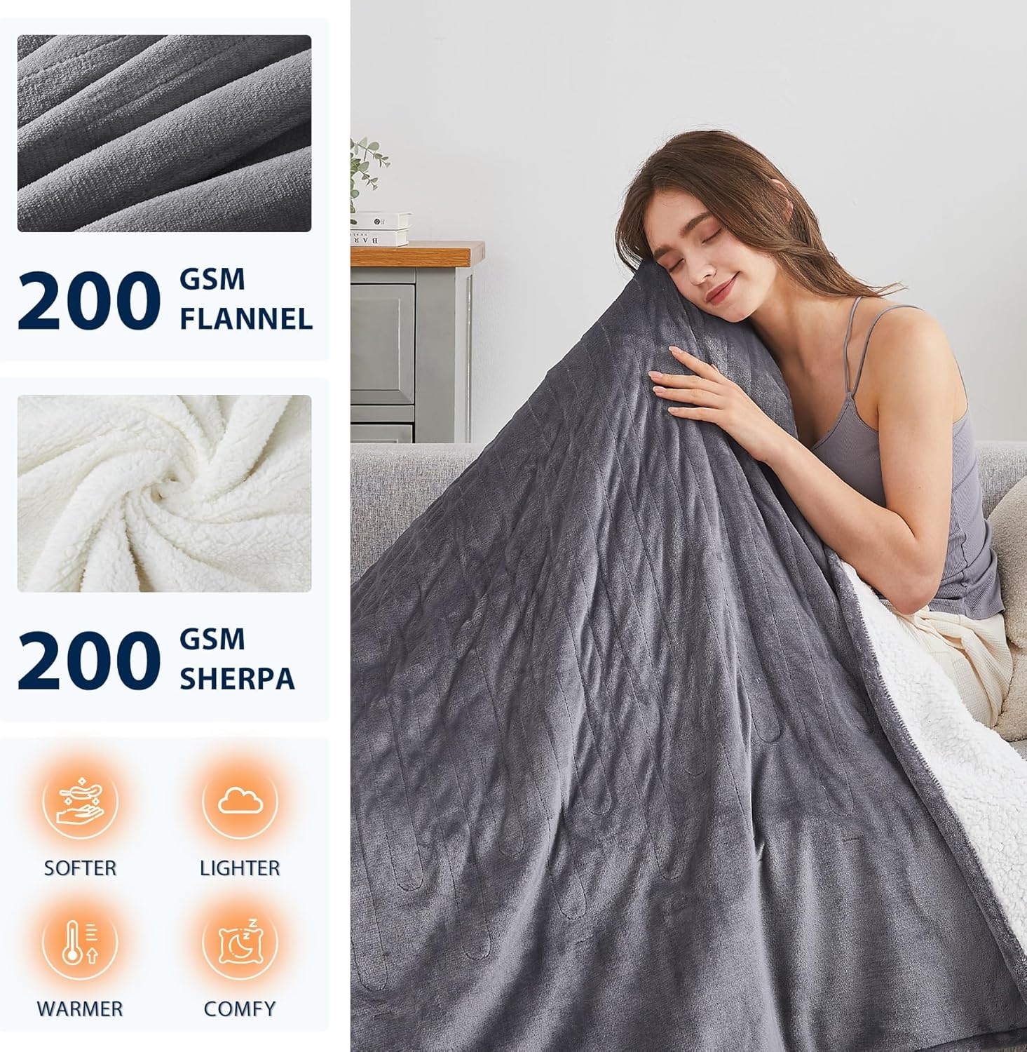 Homemate Heated Blanket Electric Throw - 50