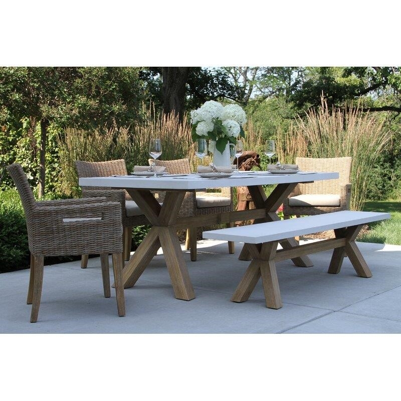 Rex Rectangular 6 - Person 74'' Long Dining Set with Cushions