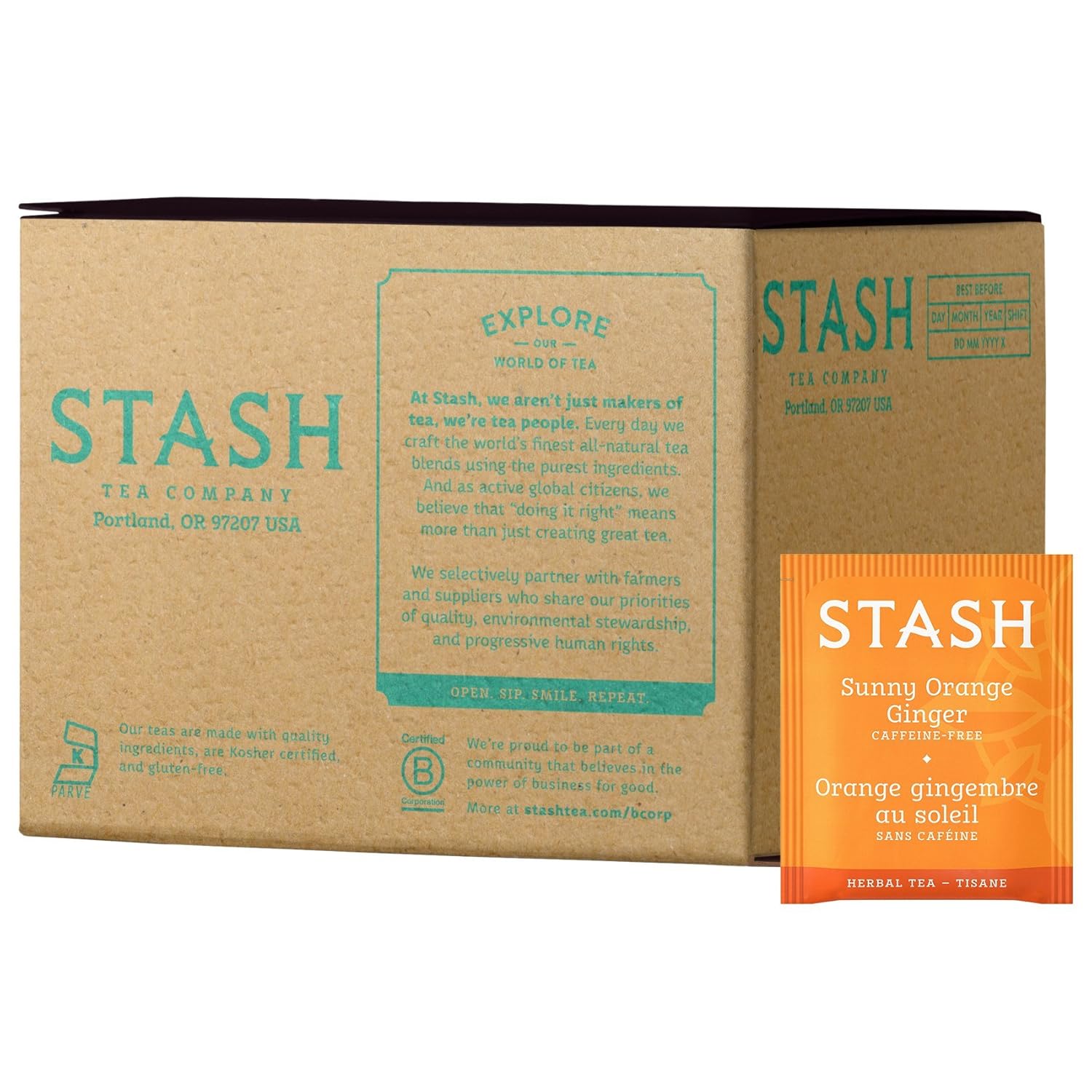 Stash Tea Double Bergamot Earl Grey Black Tea, Box of 100 Tea Bags