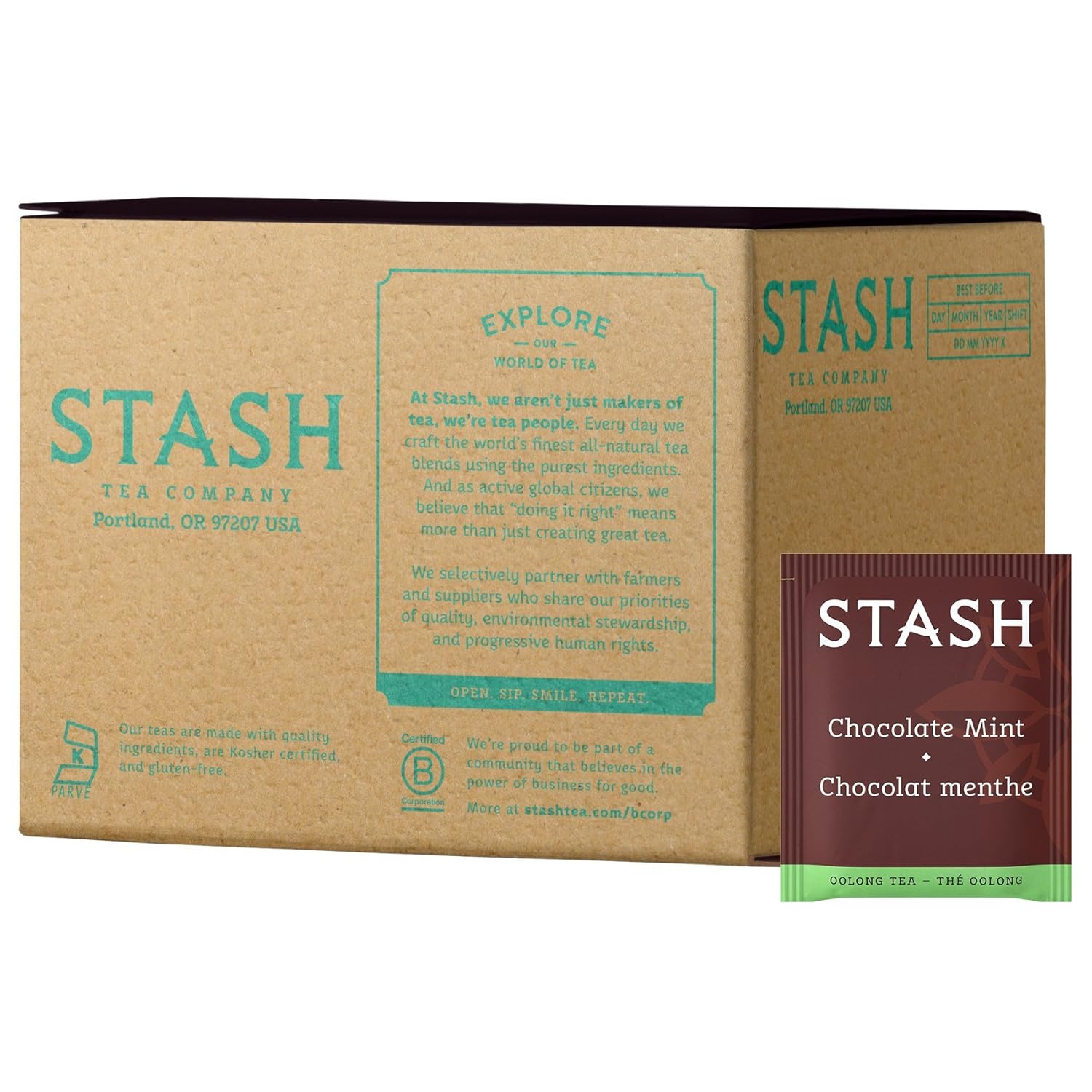 Stash Tea Double Bergamot Earl Grey Black Tea, Box of 100 Tea Bags