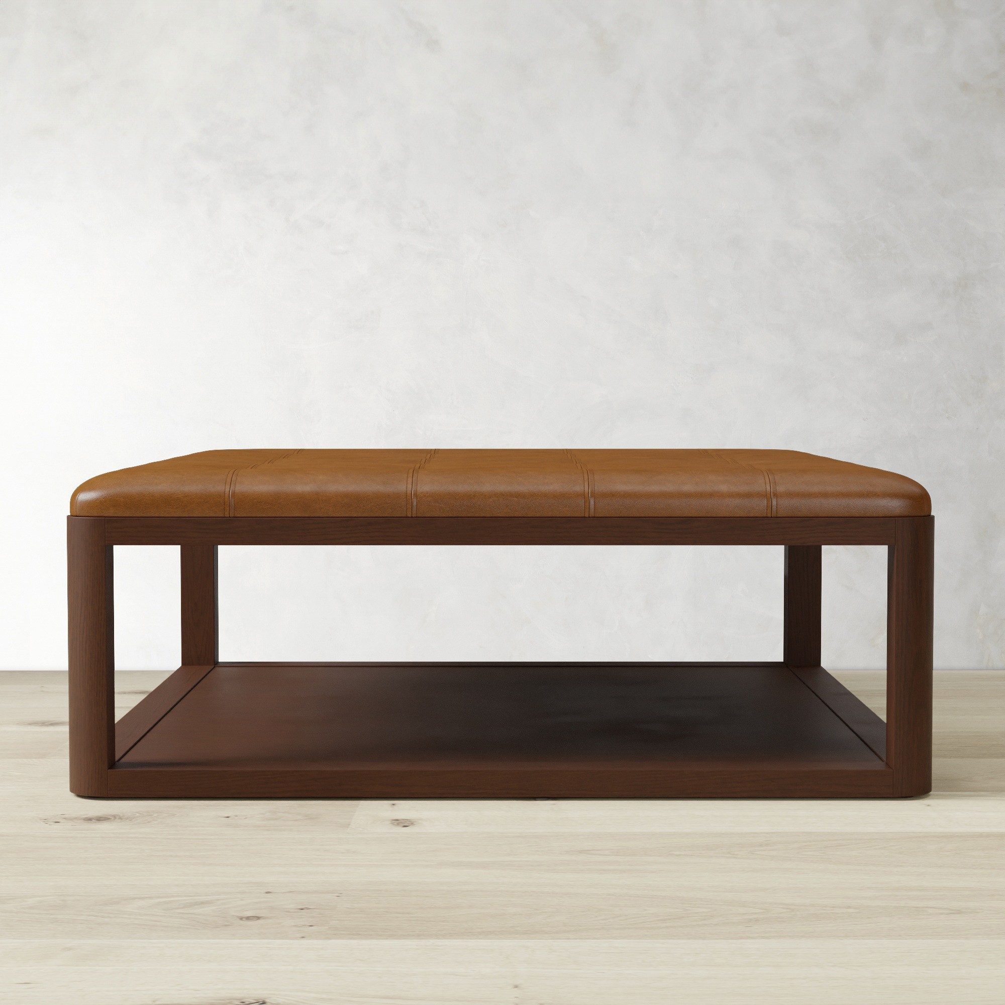 Porte Grid Tufted Rectangular Ottoman (48