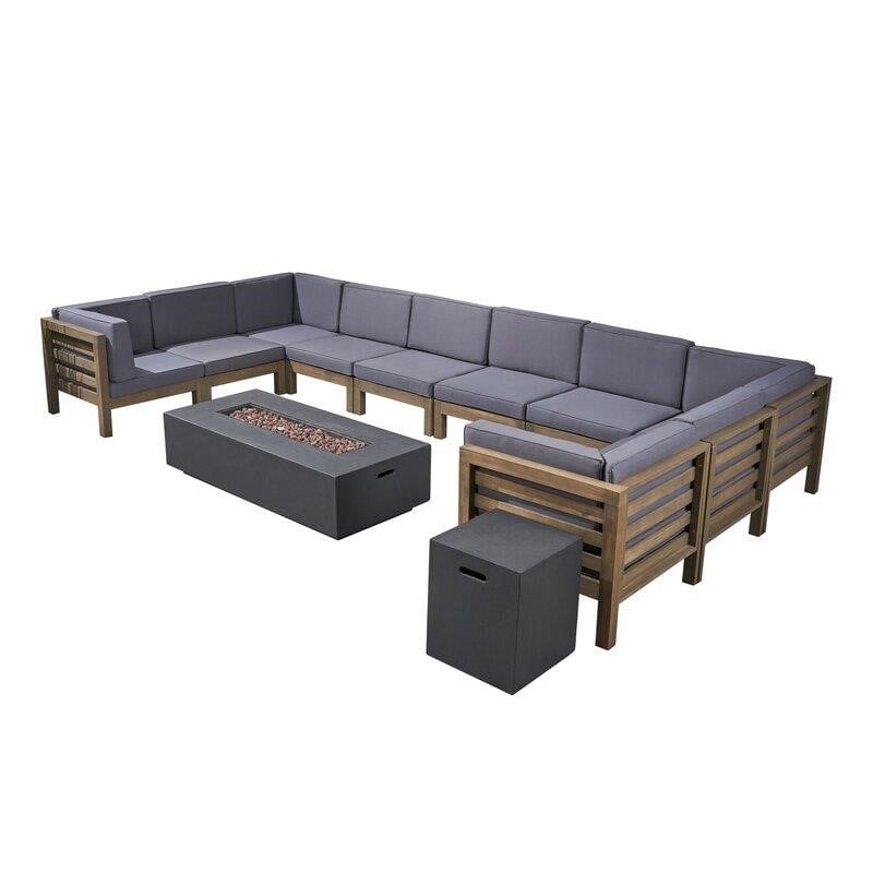 Patson Solid Wood 8 - Person Seating Group with Cushions