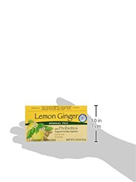 Bigelow Tea Lemon Ginger plus Probiotics Herbal Tea, Caffeine Free Tea with Lemon and Ginger, 18 Count Box (Pack of 6), 108 Total Tea Bags