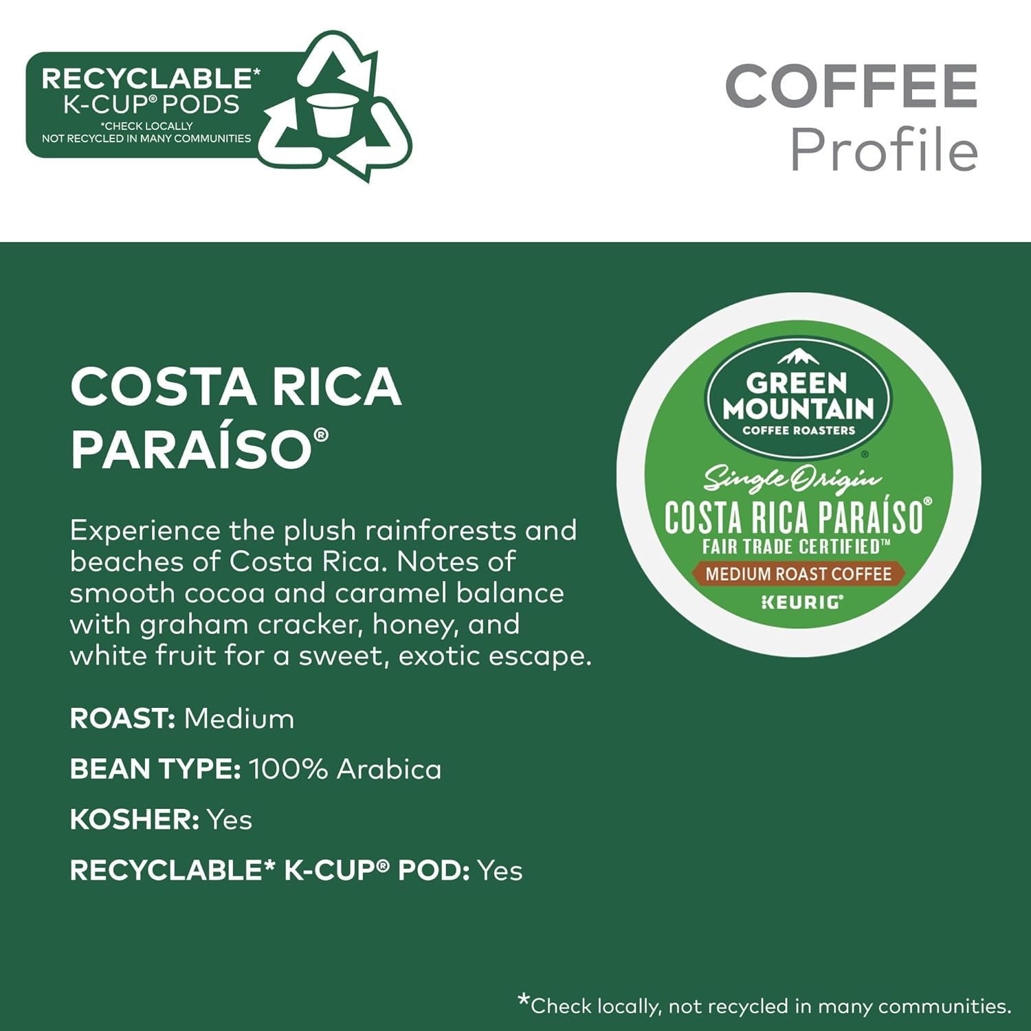 Green Mountain Coffee Roasters Half Caff Keurig Single-Serve K-Cup pods, Medium Roast Coffee, 72 Count (6 Packs of 12)