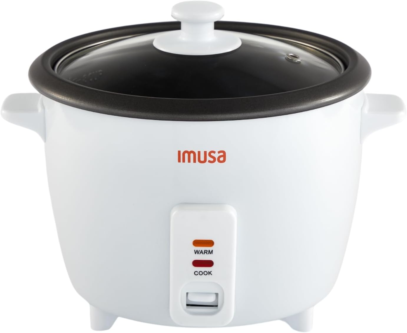 IMUSA USA GAU-00011 Electric Nonstick Rice Cooker 3-Cup (Uncooked) 6-Cup (Cooked), White