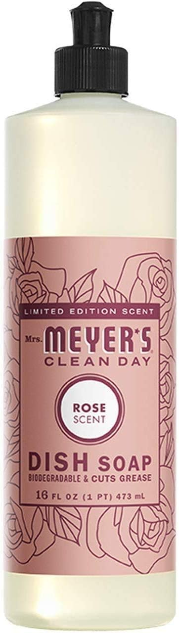 MRS. MEYER'S CLEAN DAY Liquid Dish Soap, Biodegradable Formula, Basil, 16 fl. oz - Pack of 3