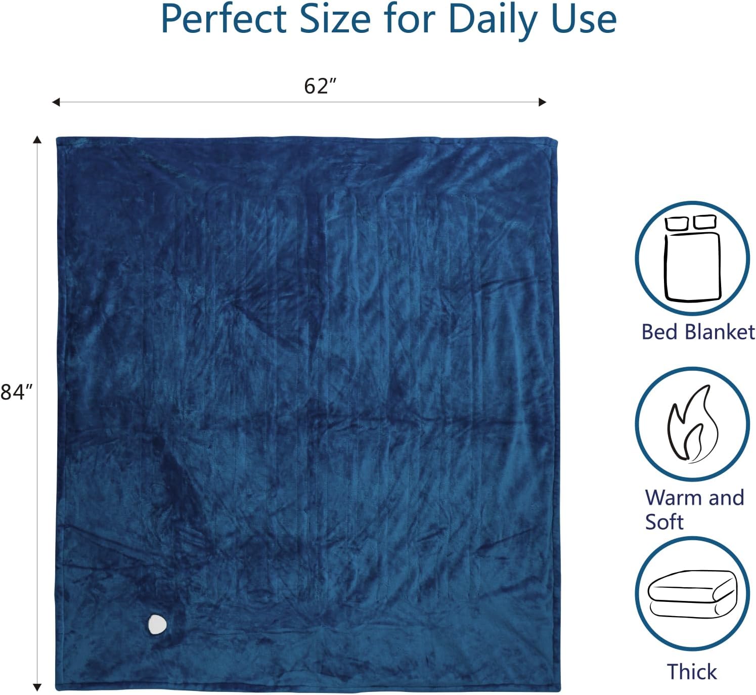 Tefici Electric Heated Blanket Throw, Super Cozy Soft 2-Layer Flannel 50