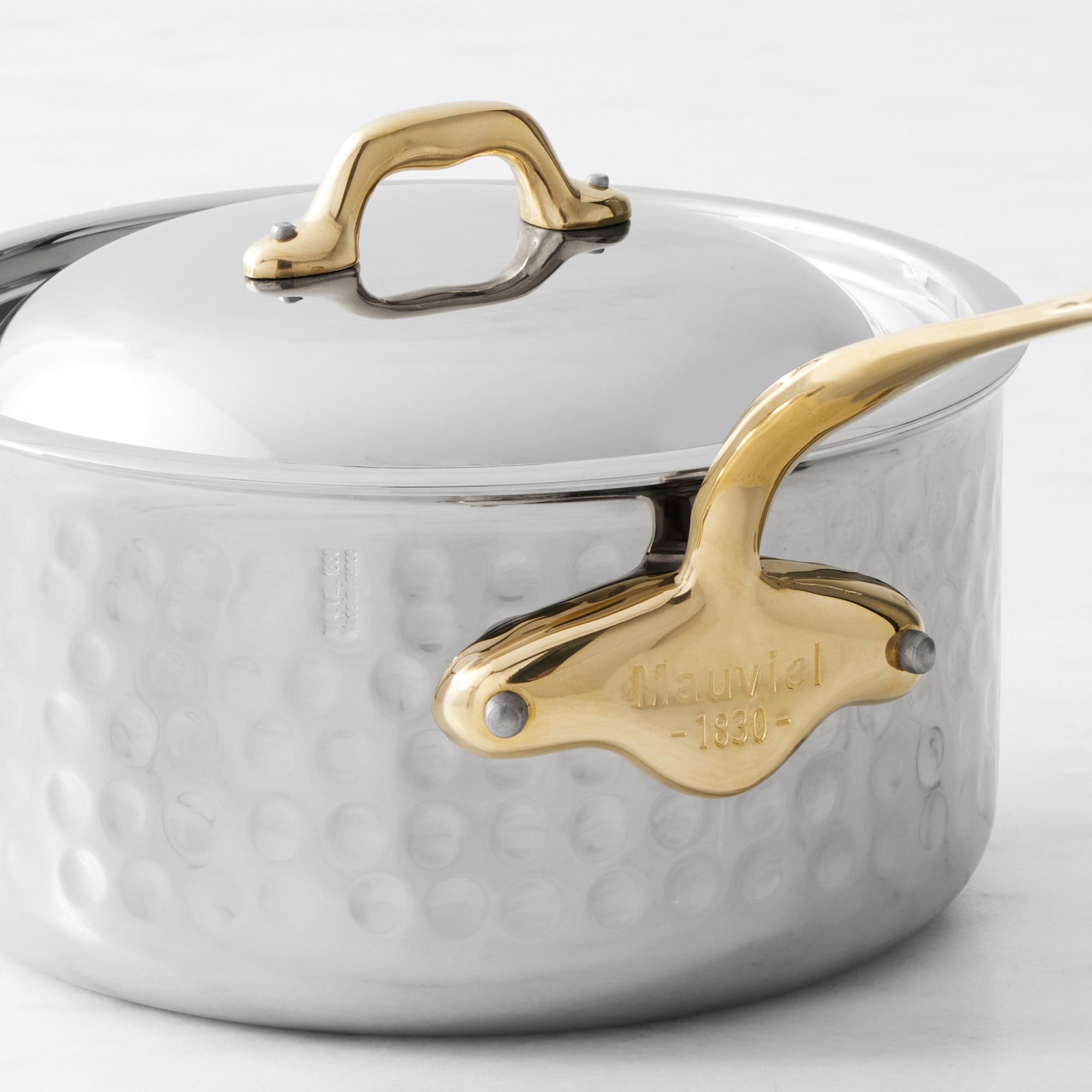 Mauviel M'Elite B Hammered Stainless-Steel Saucepan