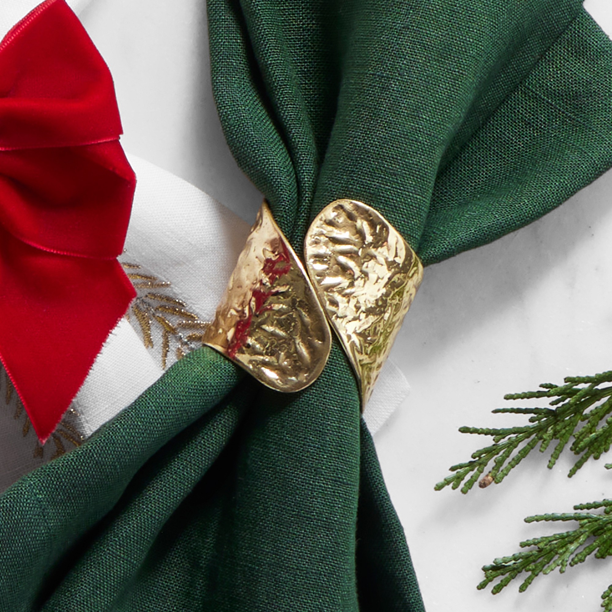 Hammered Cuff Napkin Rings, Set of 4