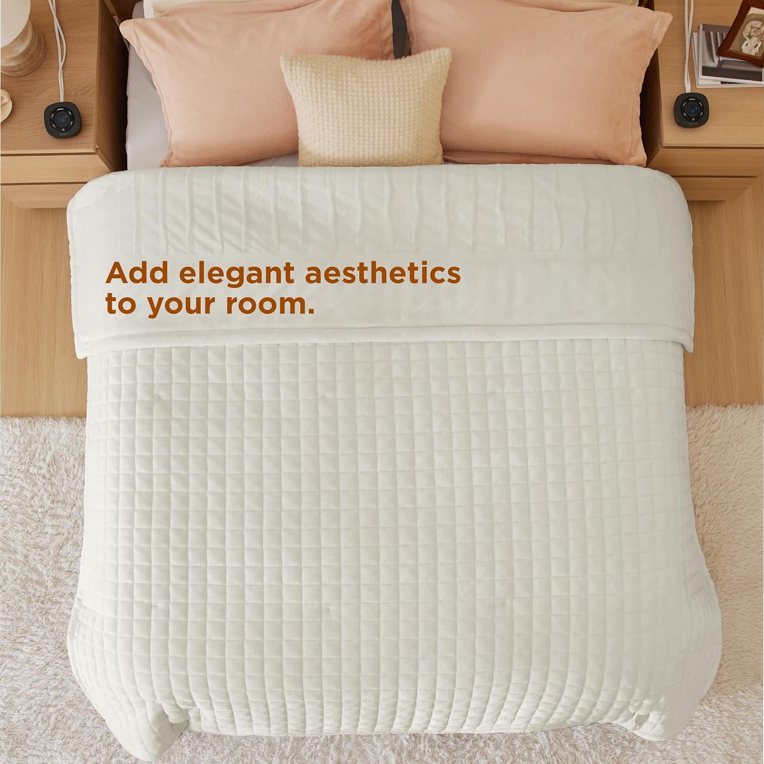 Bedsure Heated Blanket Electric Throw - Soft Flannel Electric Blanket, Heating Blanket with 4 Time Settings & 6 Heat Settings, Warm Blanket Gift for Grandma (50x60 inches, Grey)