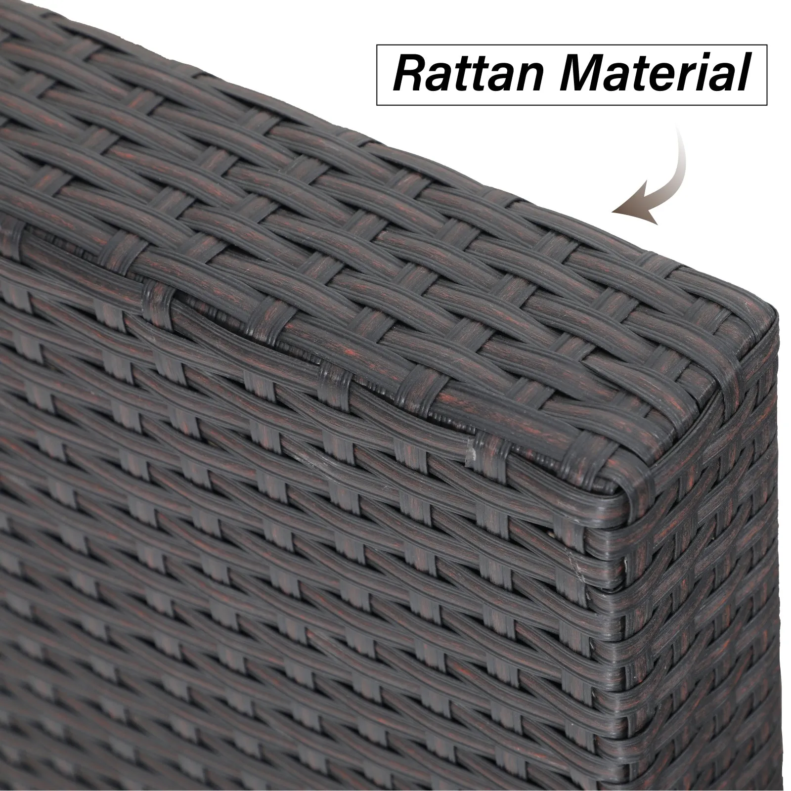 3-Piece Patio L-Shaped Rattan Sectional Sofa Set With Cushions