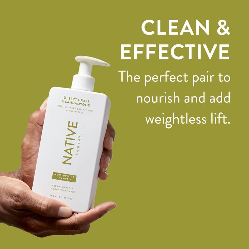 Native Shampoo and Conditioner Set | Sulfate Free, Paraben Free, Dye Free, with Naturally Derived Clean Ingredients| 16.5 oz (Coconut & Vanilla, Moisturizing), 2, 1.3 ounces