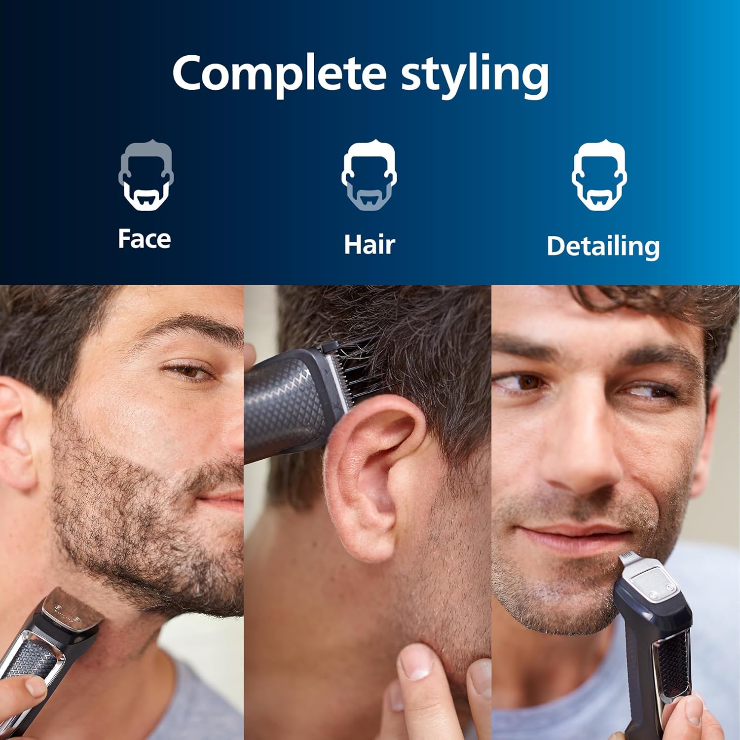Norelco Philips Multi Groomer All-in-One Trimmer Series 3000-13 Piece Mens Grooming Kit for Beard, Face, Nose, Ear Hair Trimmer and Hair Clipper - NO Blade Oil Needed, MG3740/40