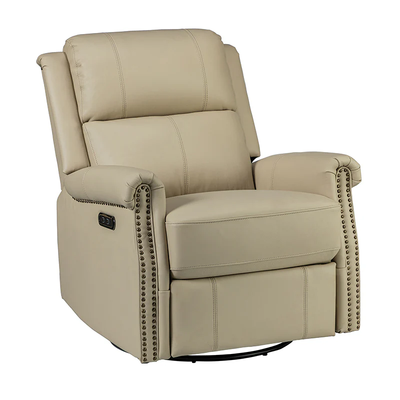 Kaietan Genuine Leather Power Rocking Recliner