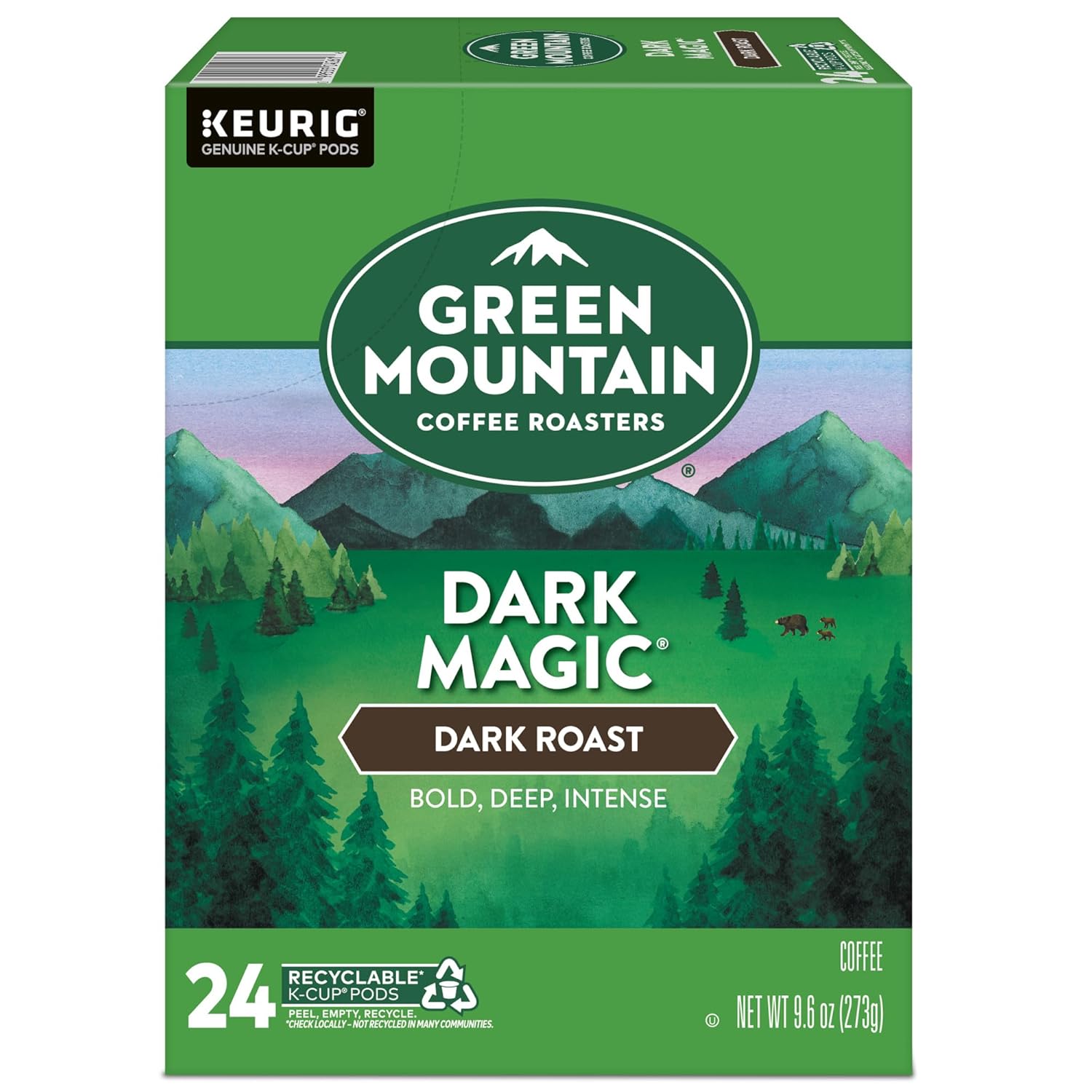 Green Mountain Coffee Roasters Dark Magic Keurig Single-Serve K-Cup Pods, Dark Roast Coffee, 72 Count (6 Packs of 12)