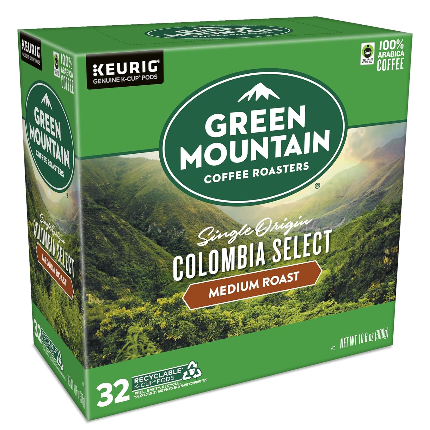 Green Mountain Coffee Roasters Half Caff Keurig Single-Serve K-Cup pods, Medium Roast Coffee, 72 Count (6 Packs of 12)