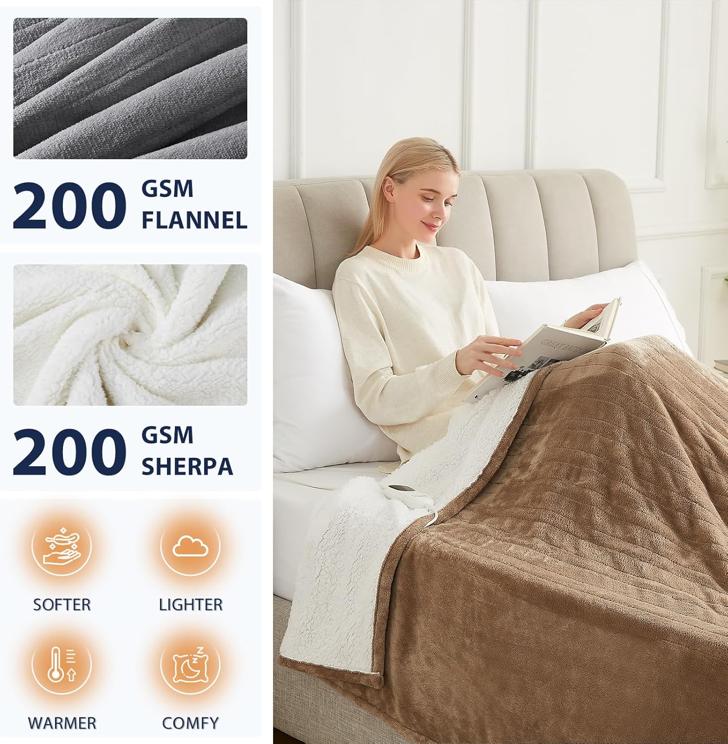 Homemate Heated Blanket Electric Throw - 50