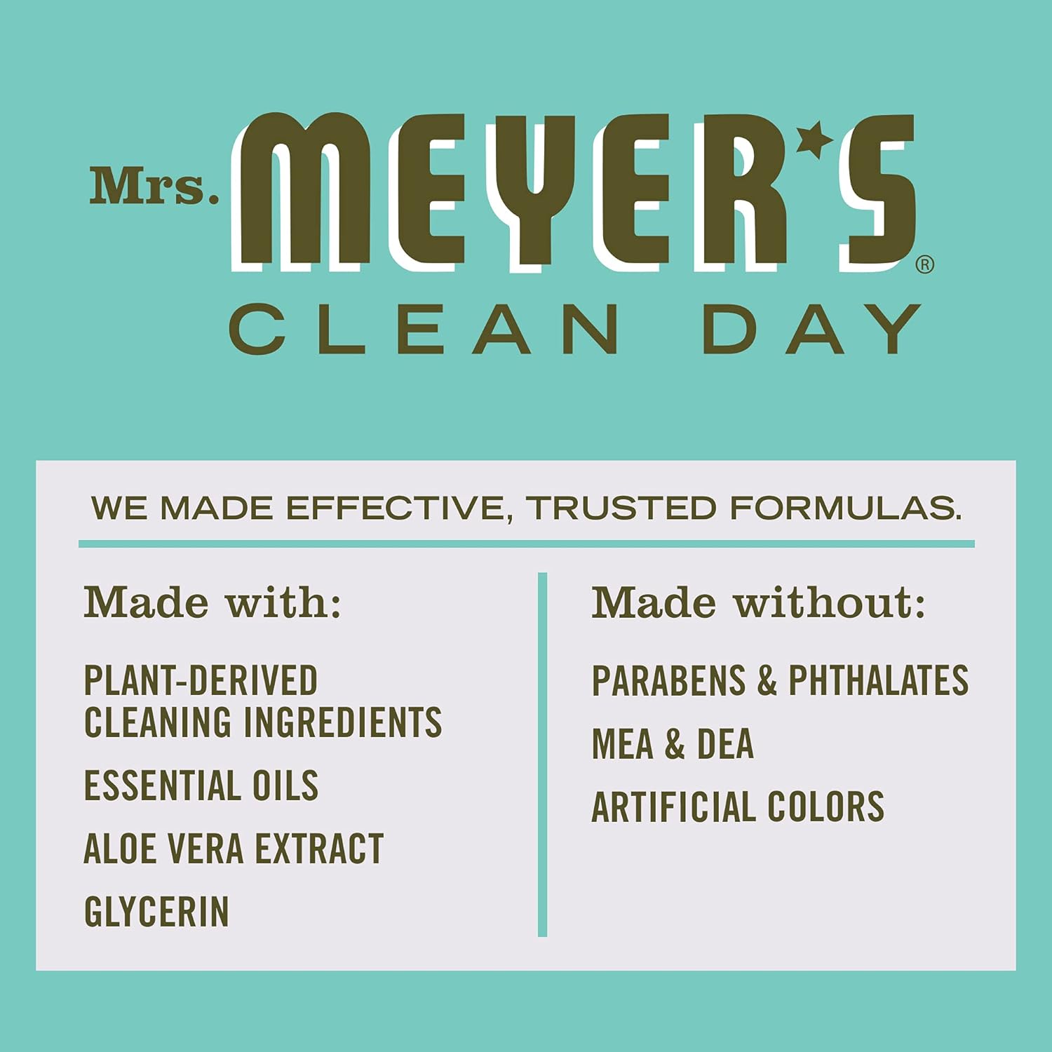 MRS. MEYER'S CLEAN DAY Liquid Dish Soap Refill, Biodegradable Formula, Basil, 48 fl. oz